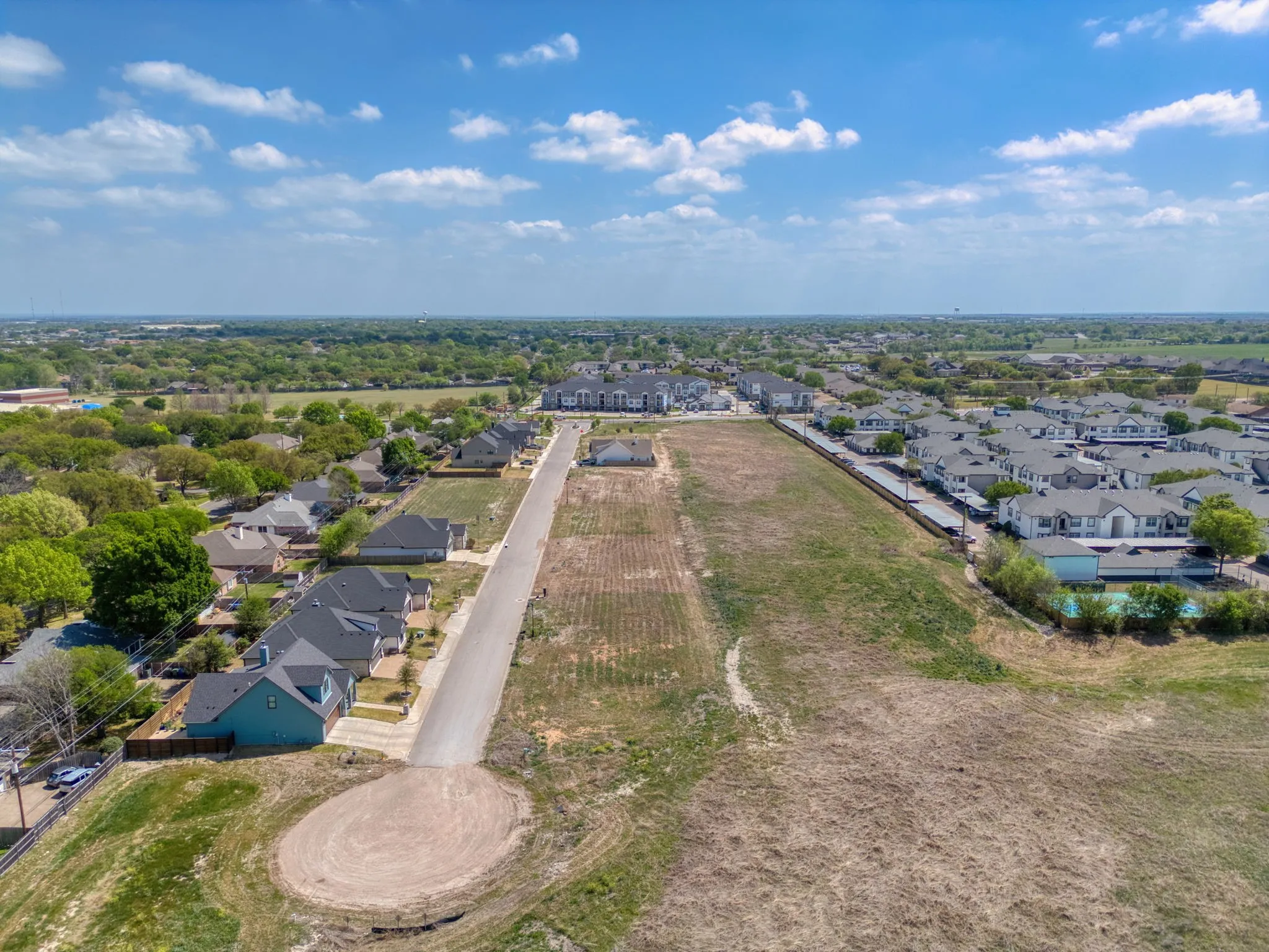 Aerial view of residential area