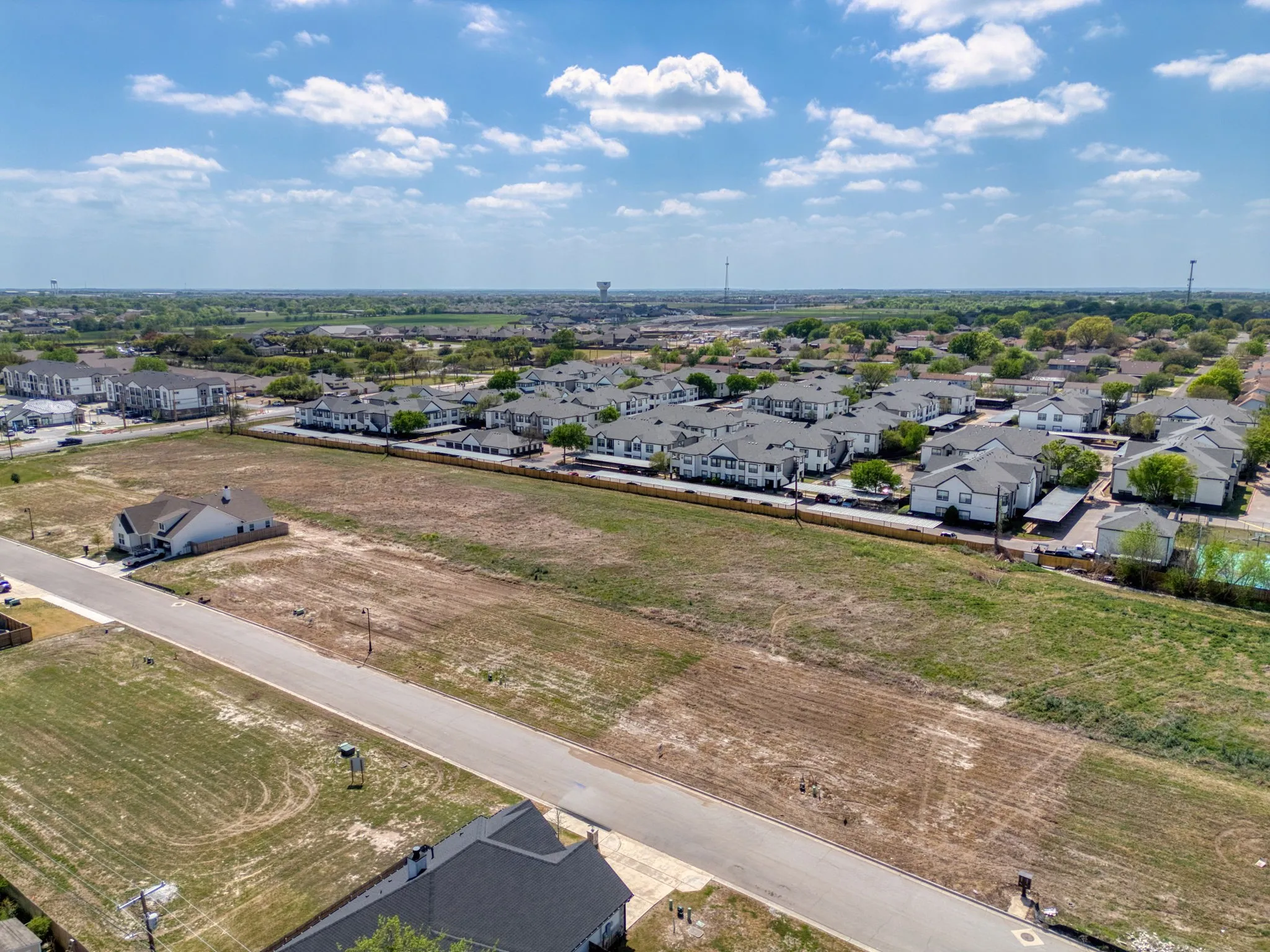 Aerial view of residential area