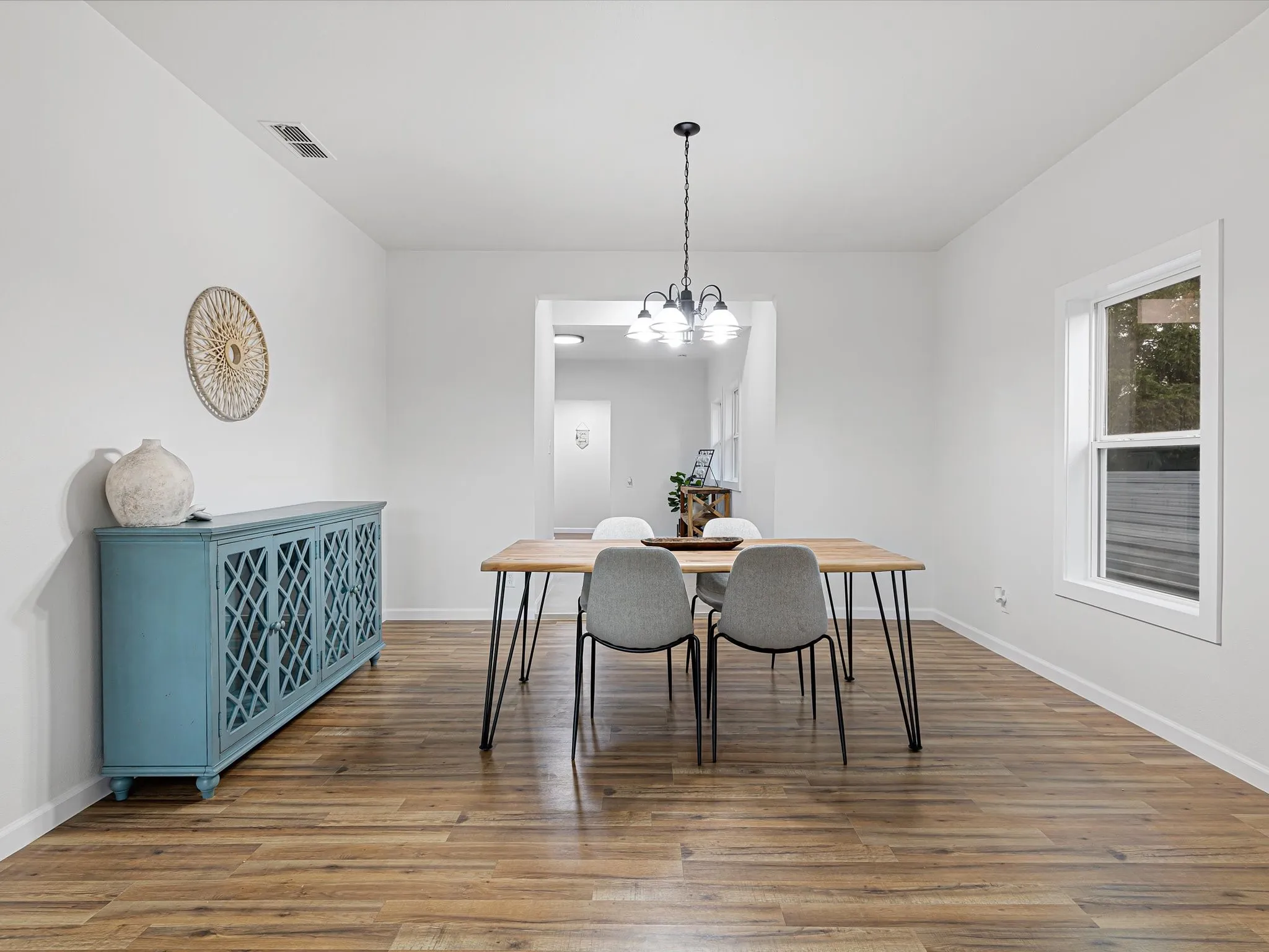 Dining room is right off the living room and flows into the kitchen