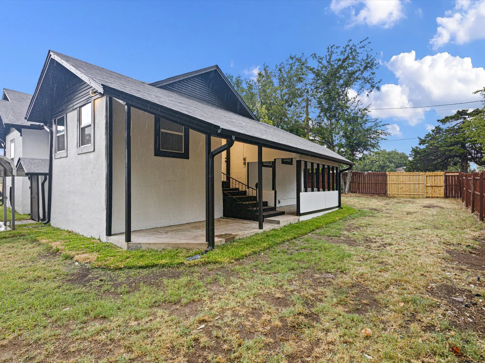 Large back patio