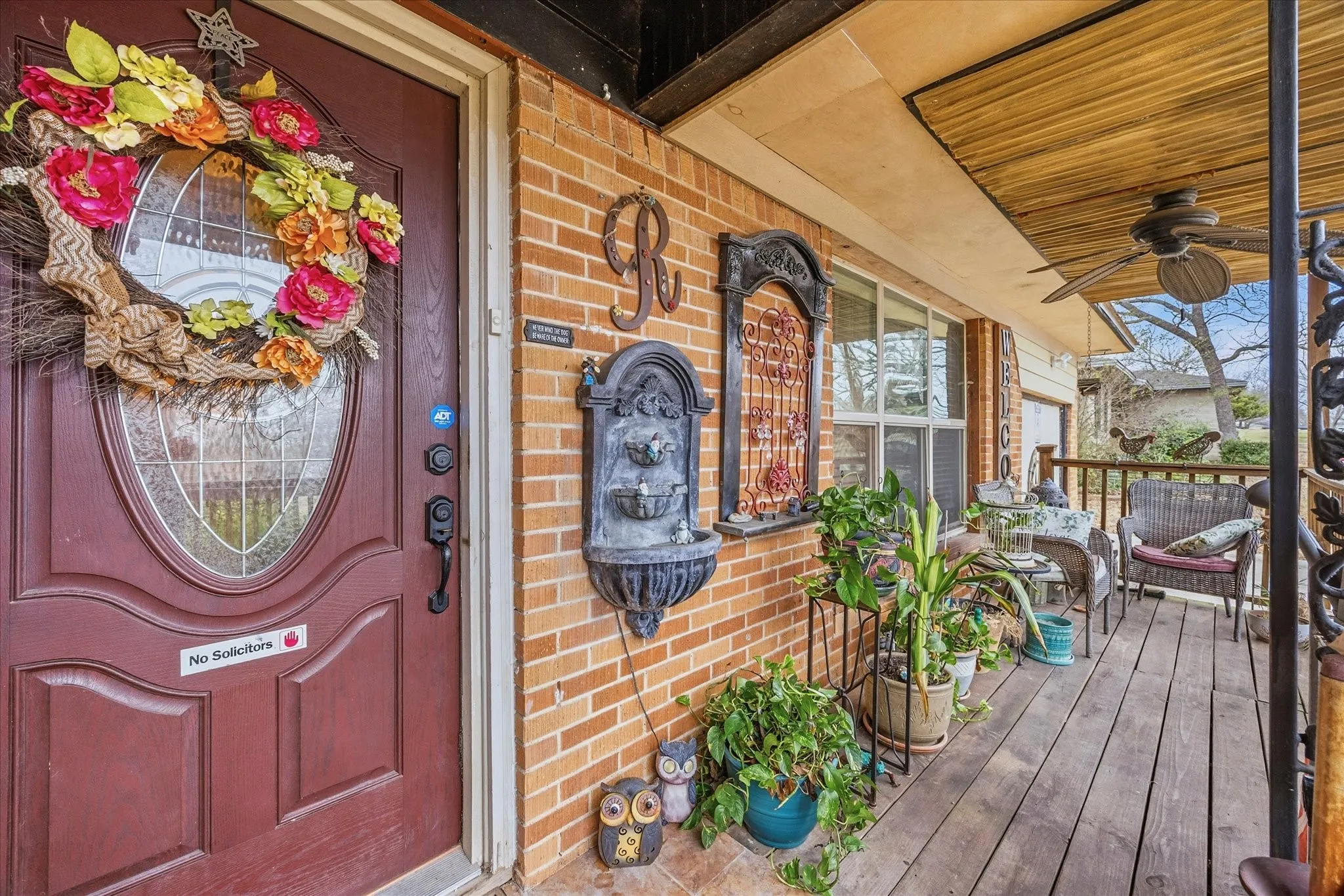 Covered porch welcomes your arrival