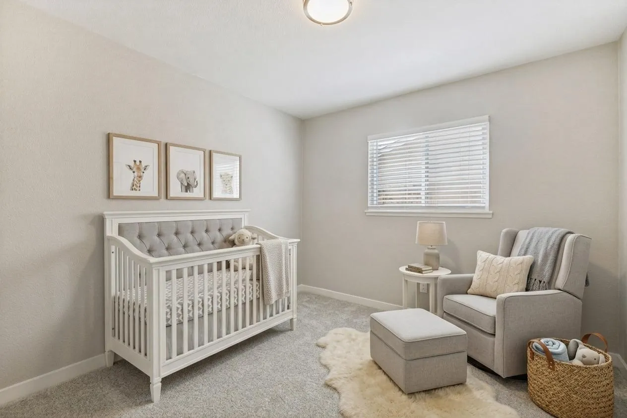 Virtually Staged 4th Bedroom as an amazing nursery!