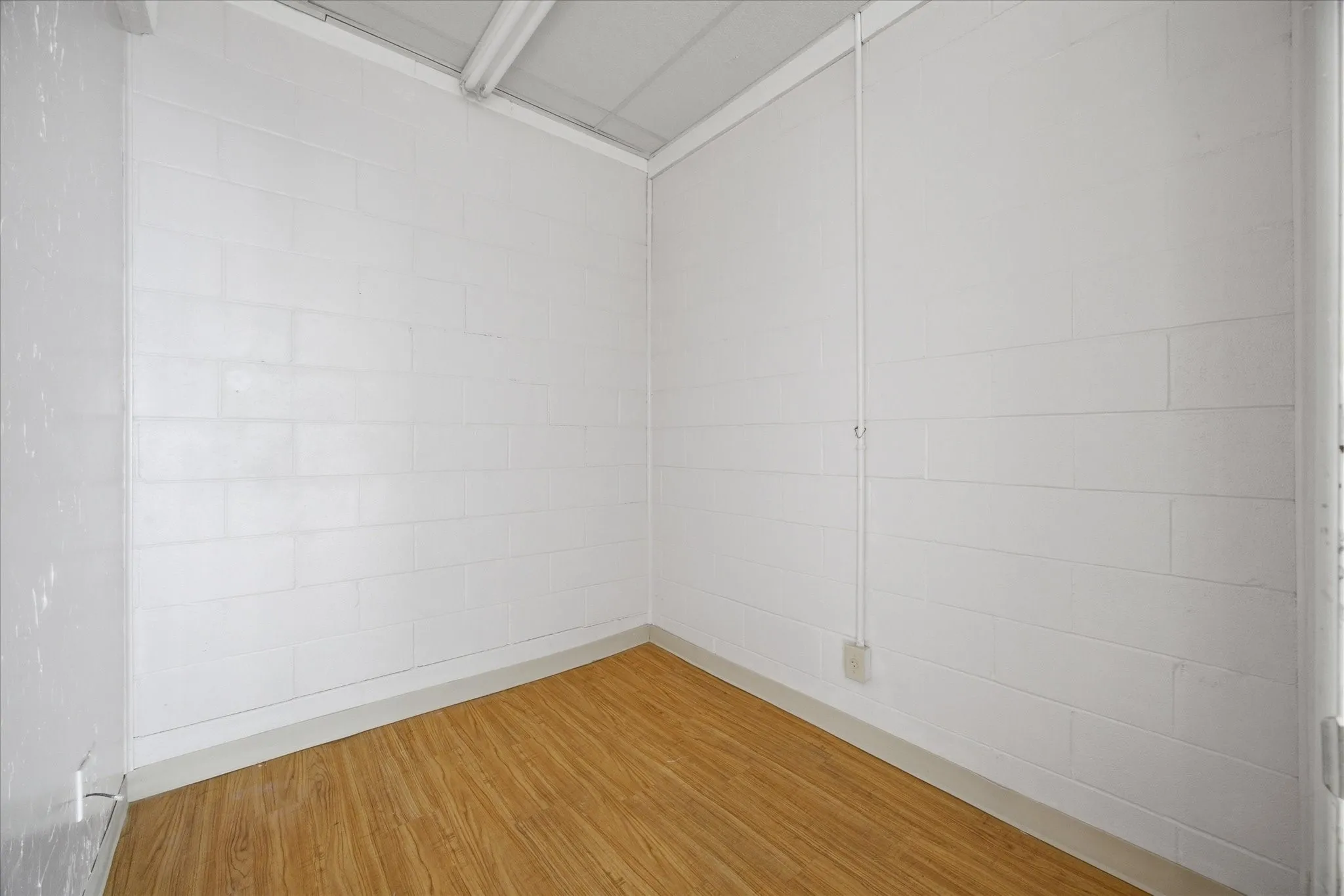 Private office area can double for storage area