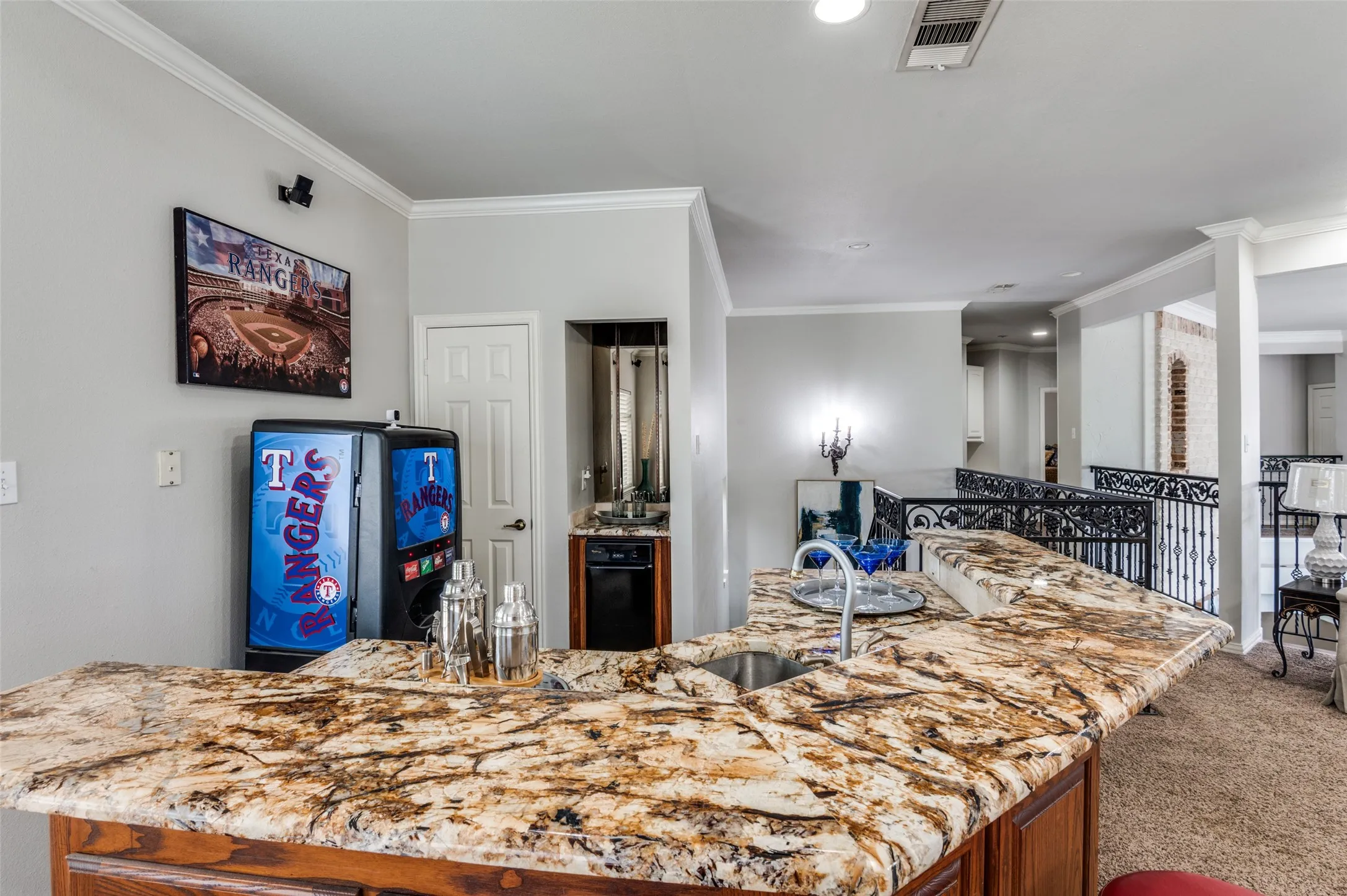Bar with sink, dishwasher, mini fridge and ice machine