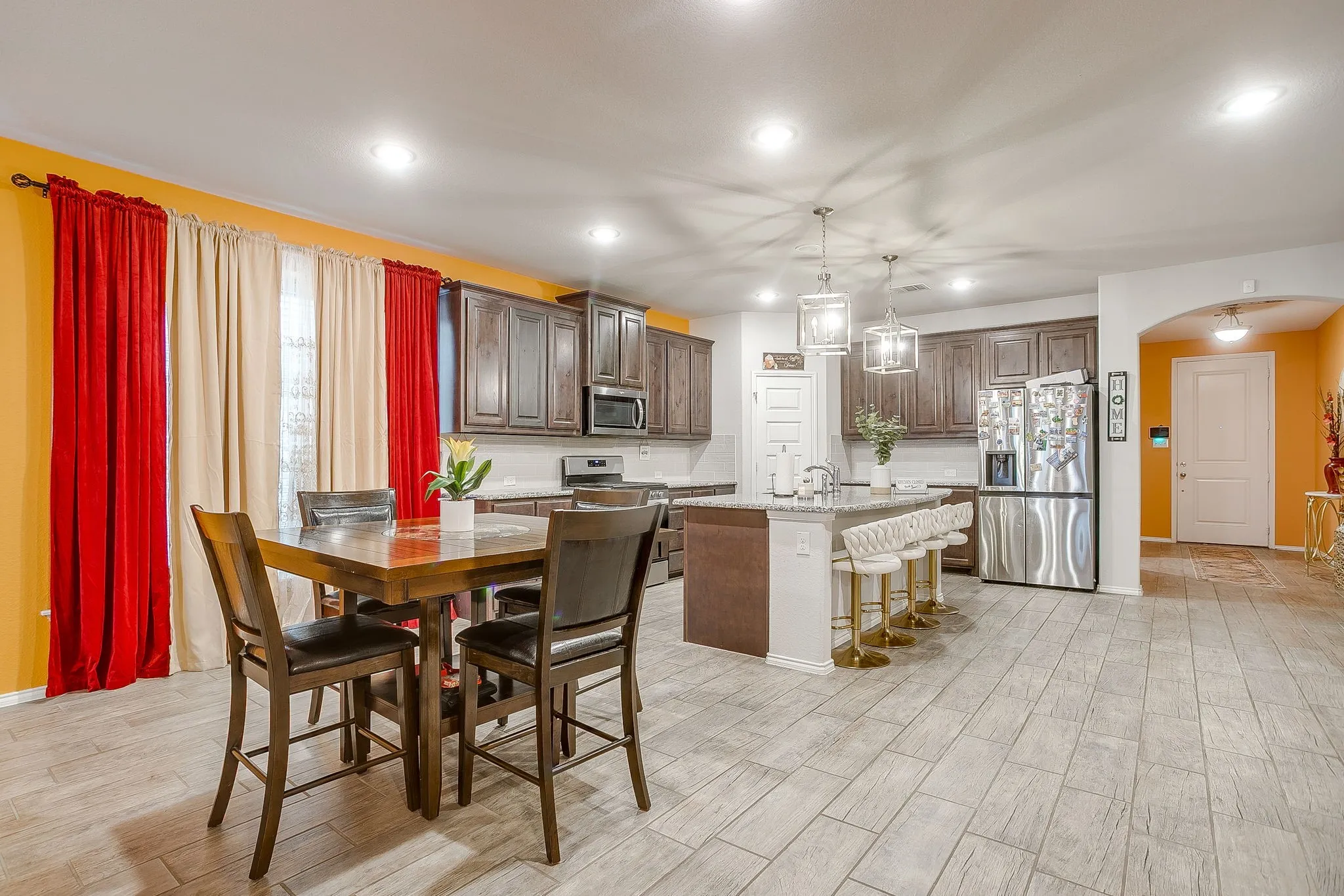 Recessed lighting.