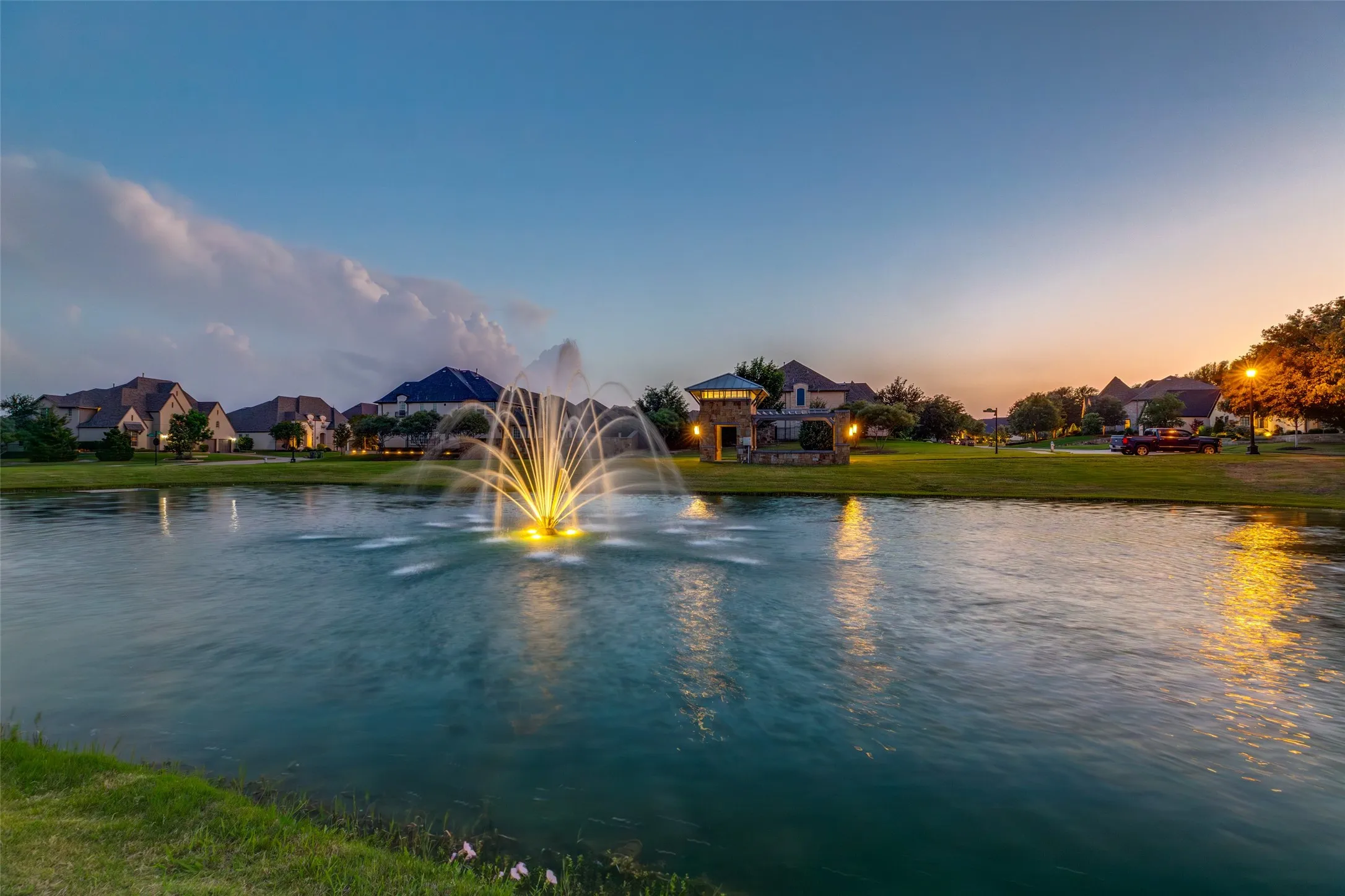 One of Parkside's community pond with walking trails.