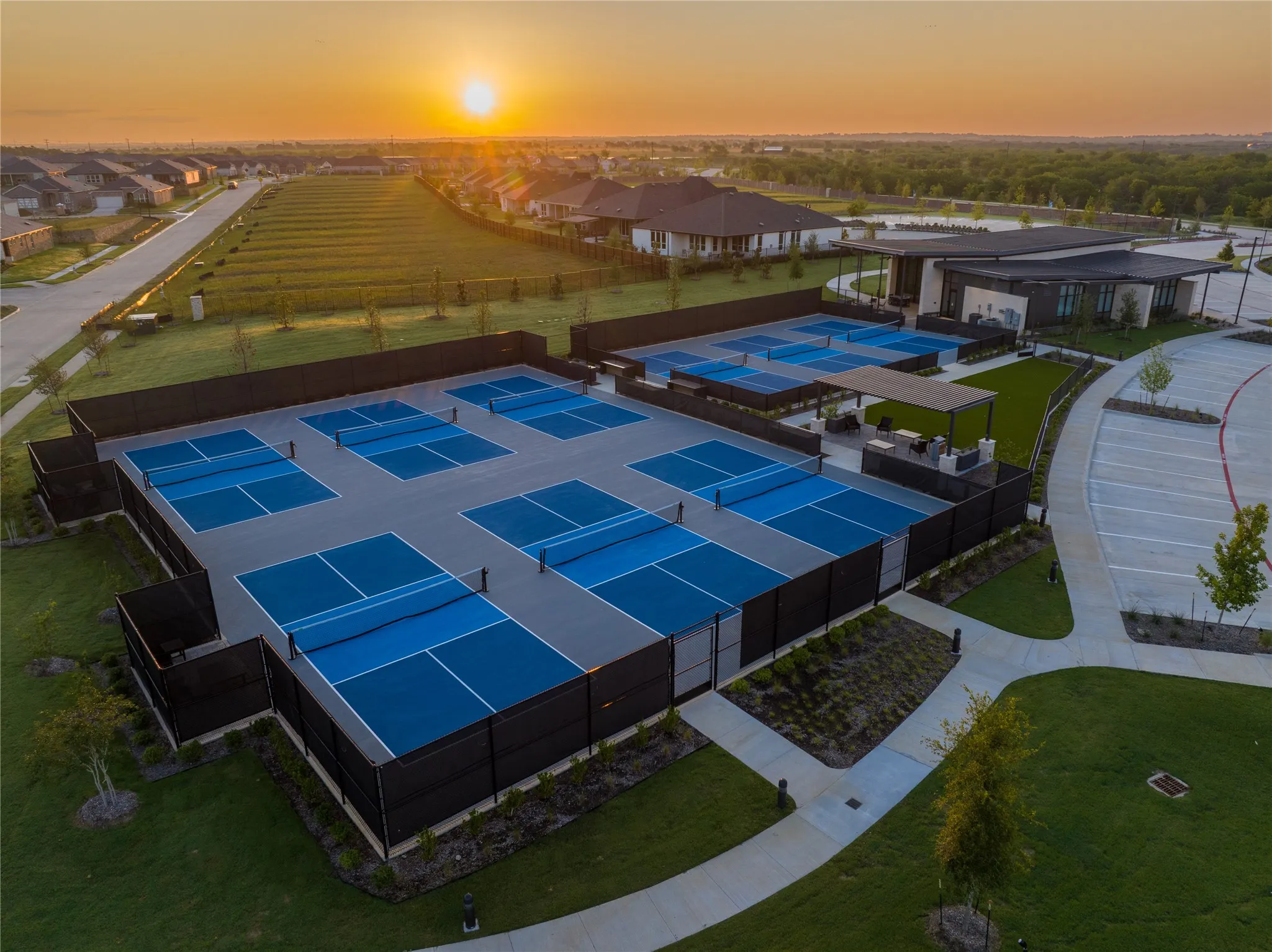 Pickle ball courts at amenity center