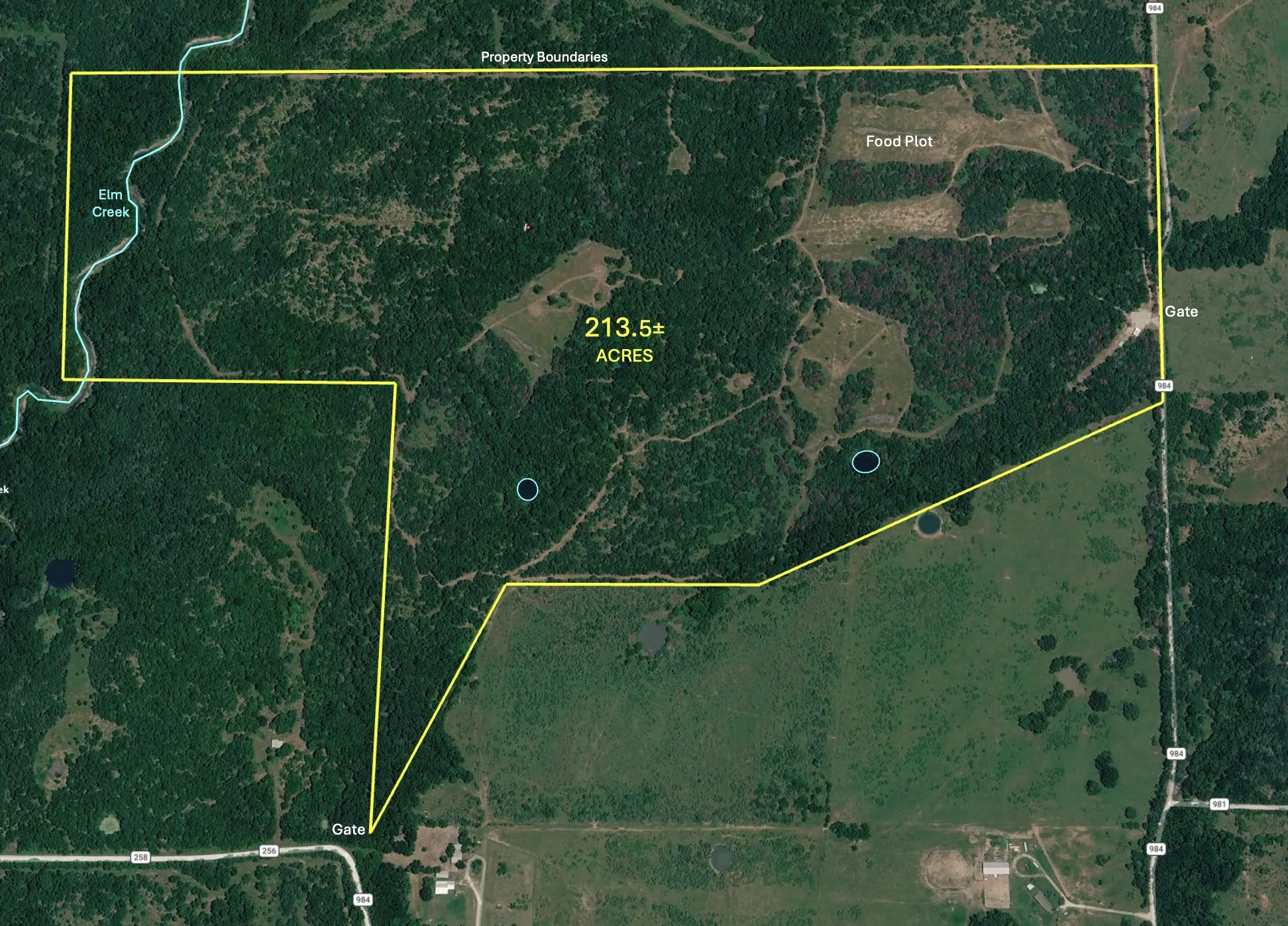 Property Boundaries 213.5 acres