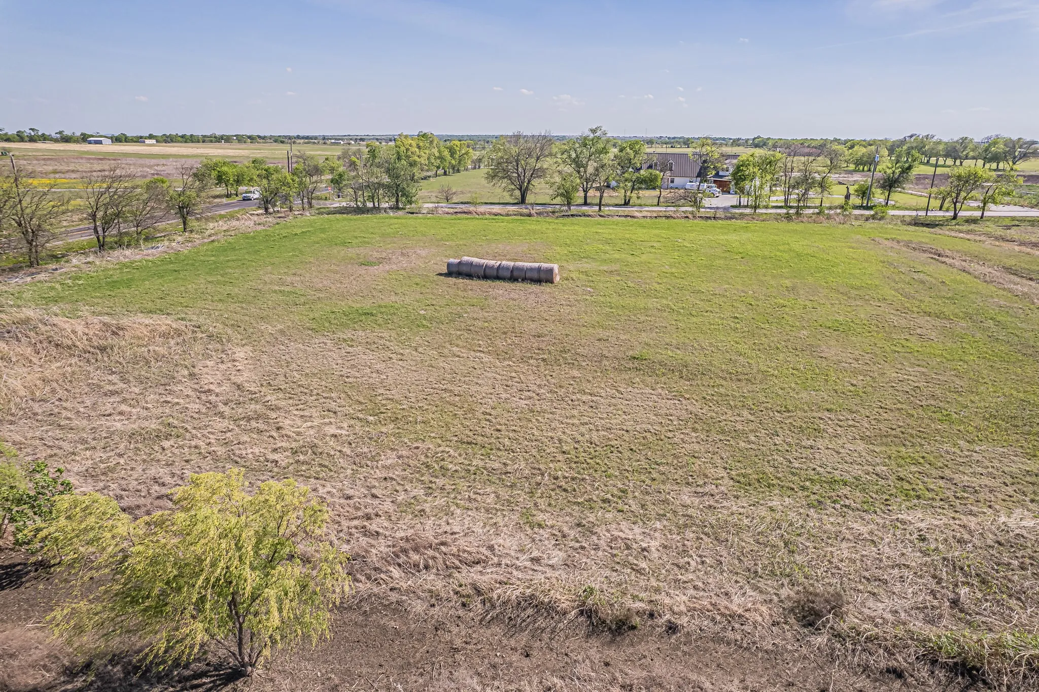 Aerial view of sparsely populated area