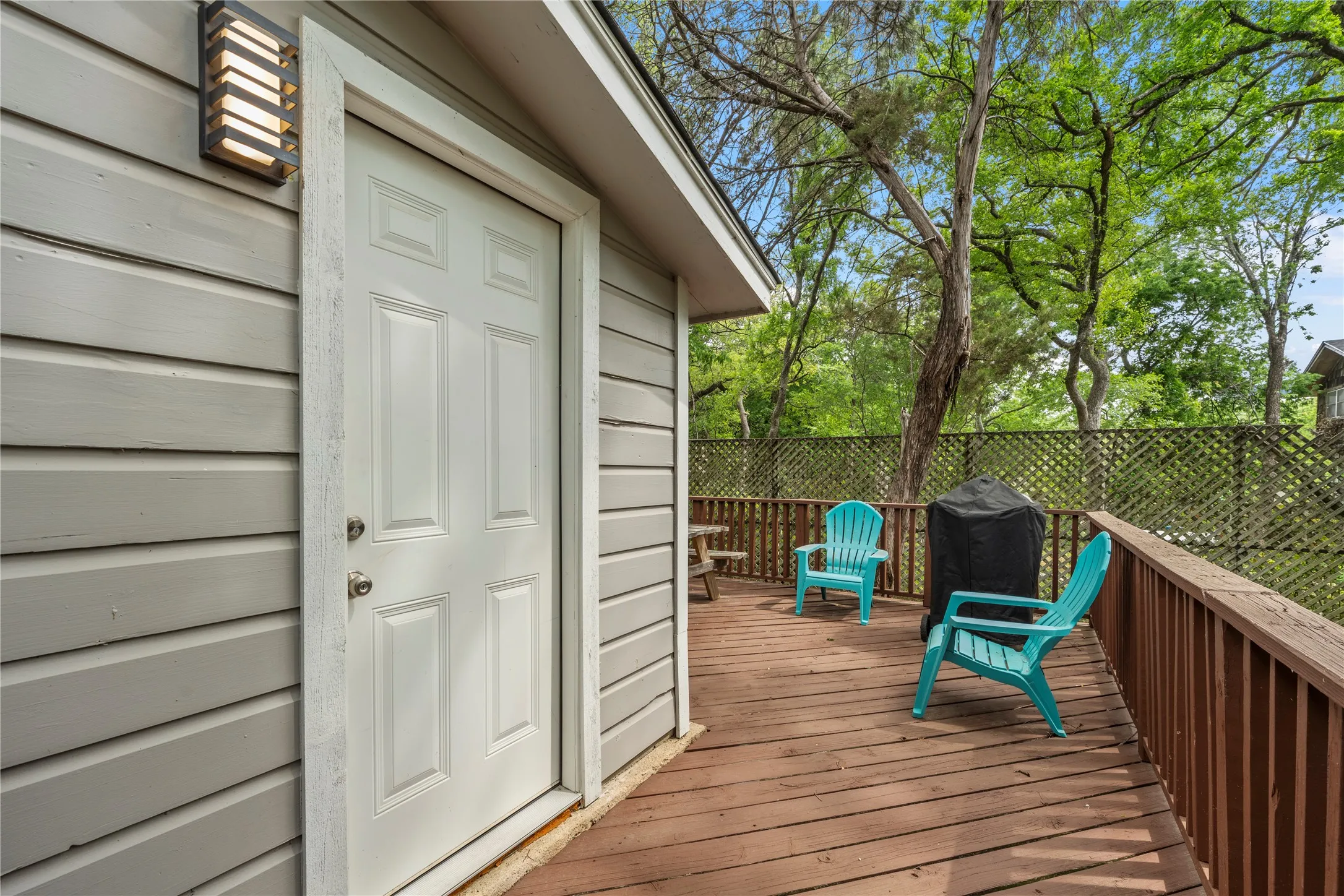 View of wooden deck