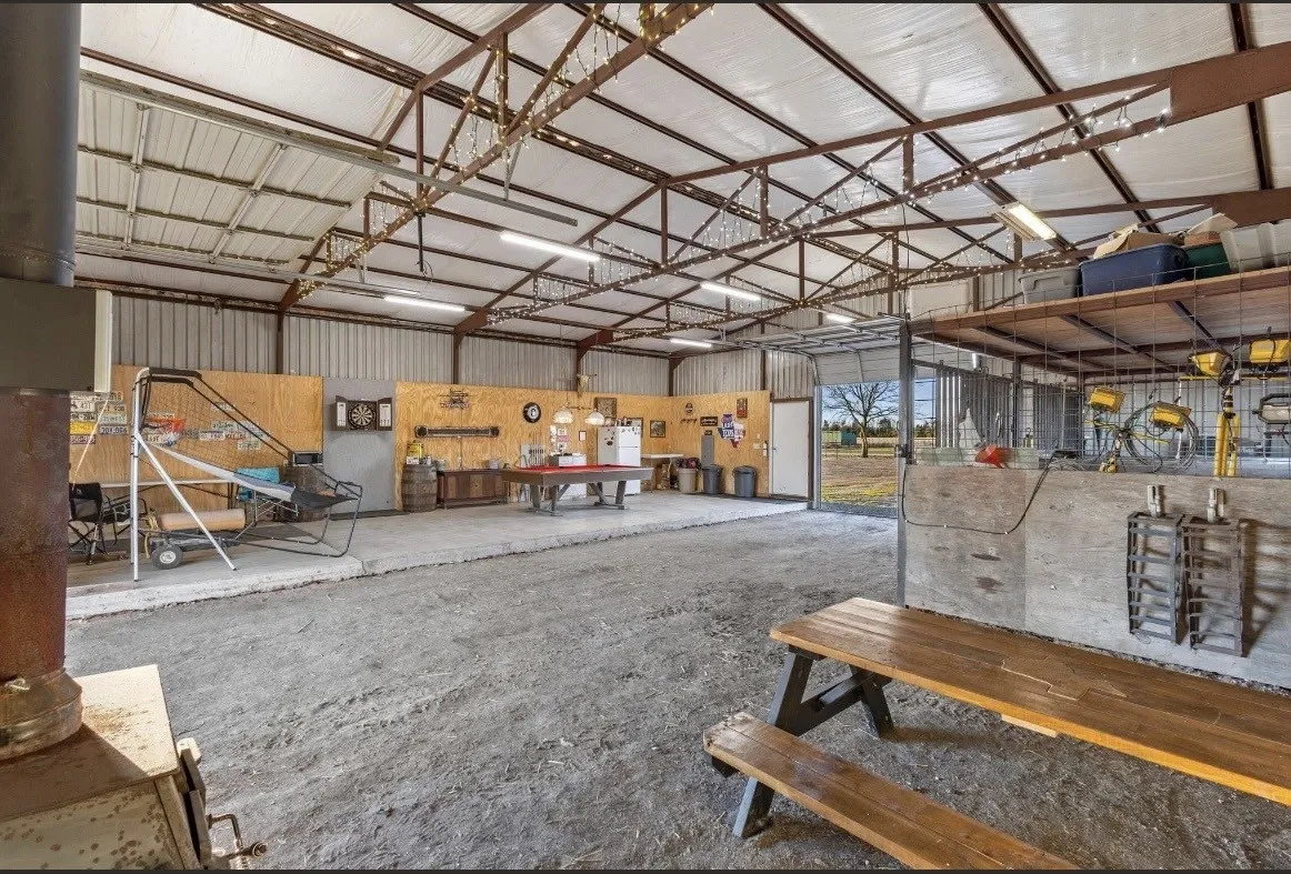 Open area in center for boat or atv storage