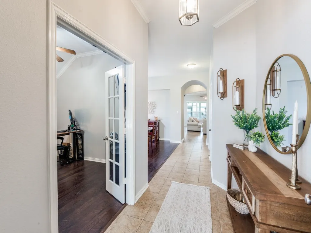 Continue walking down the hall and you'll find the dining room, which is the second room on your left.