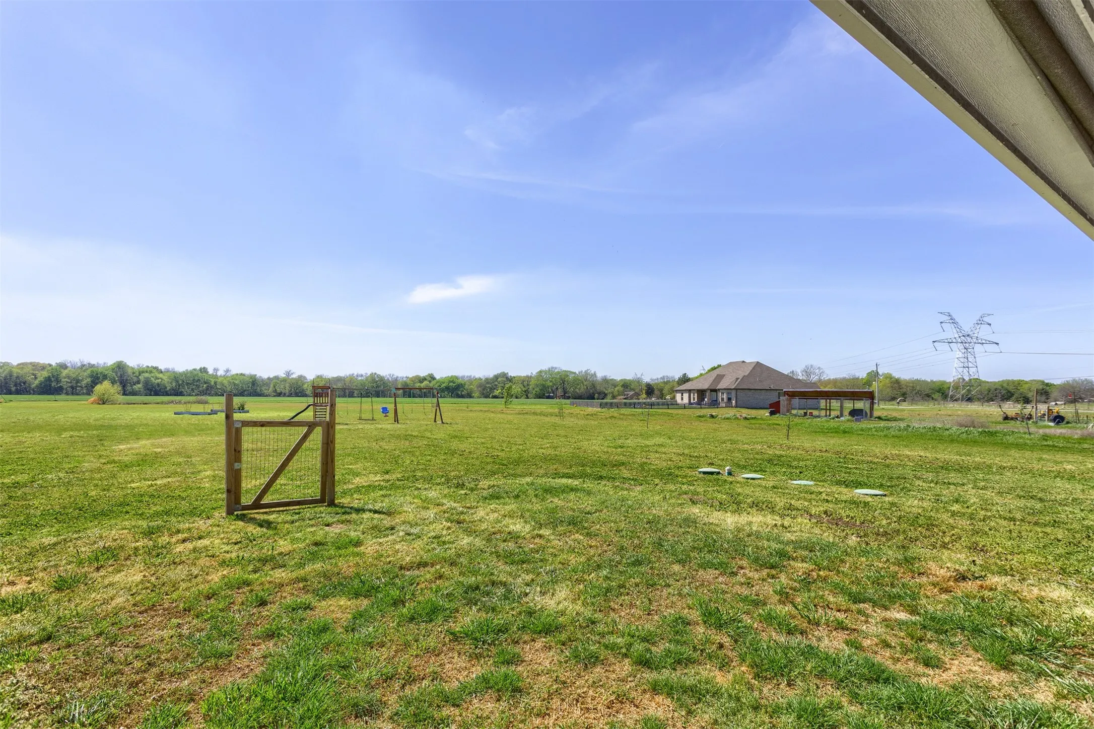 Large backyard.