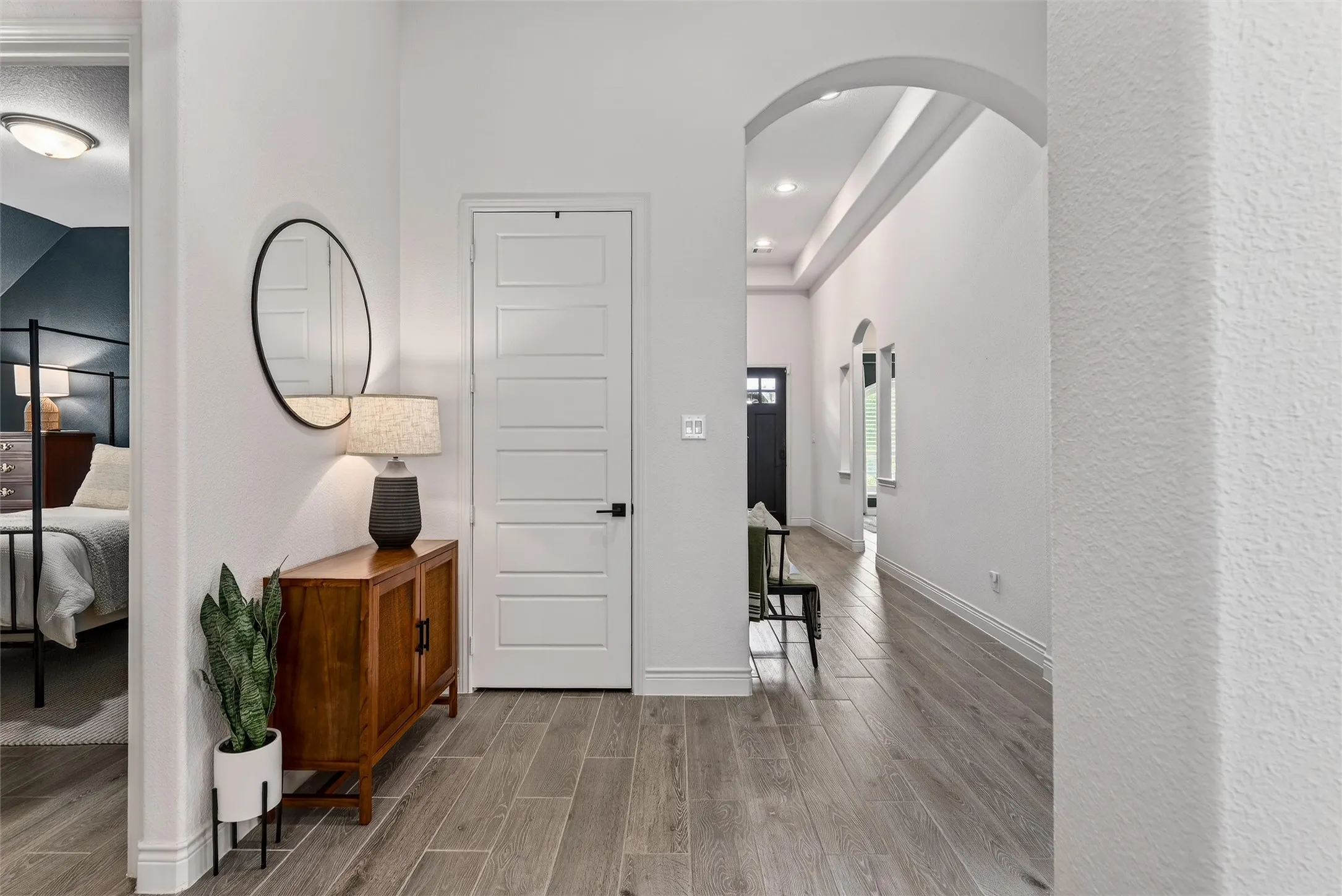 Wide hallways with ample closets for storage.