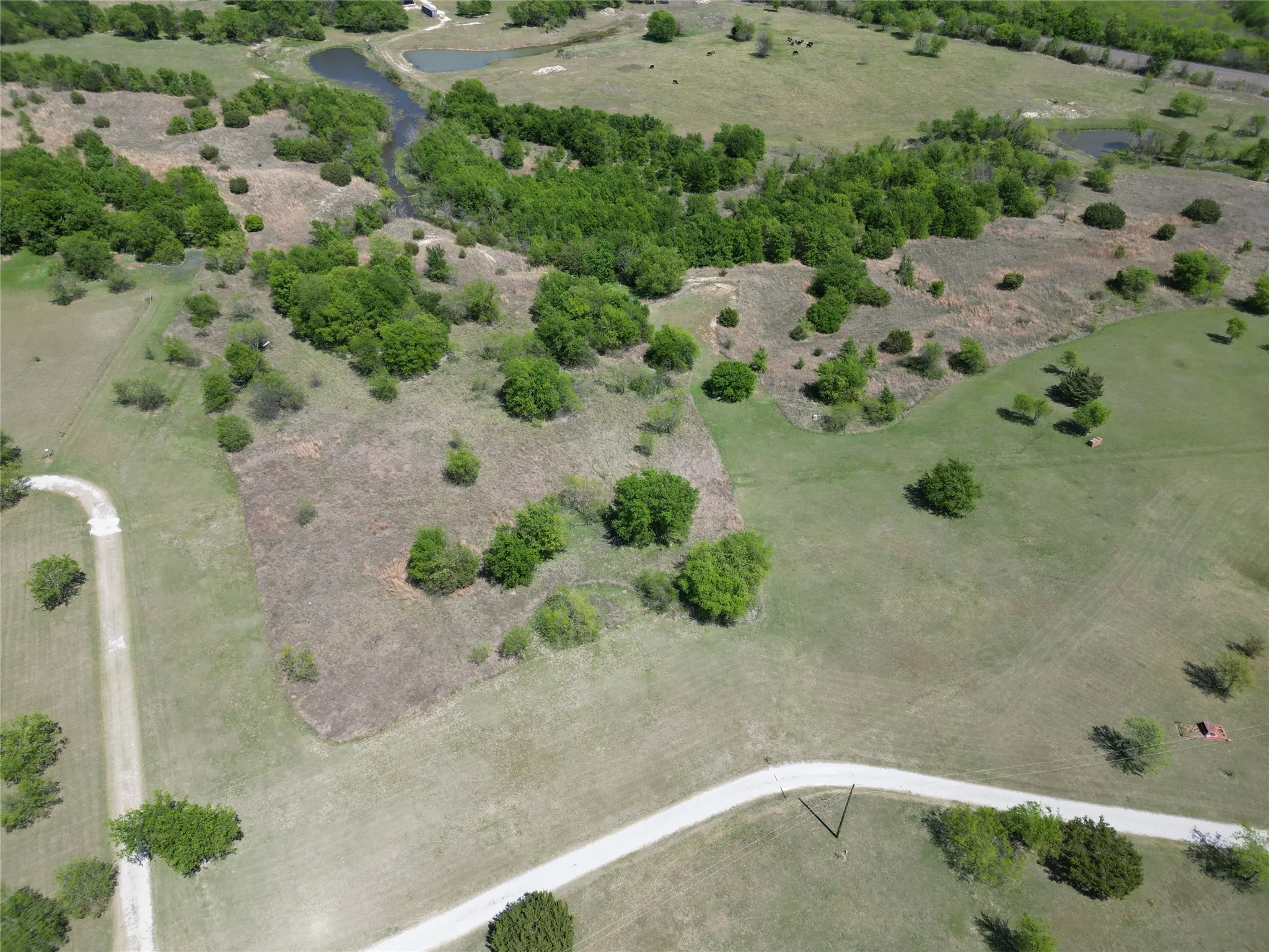 Aerial view of sparsely populated area