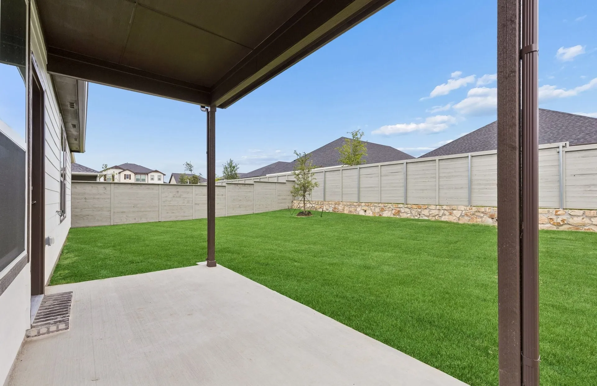Built-in covered back patio