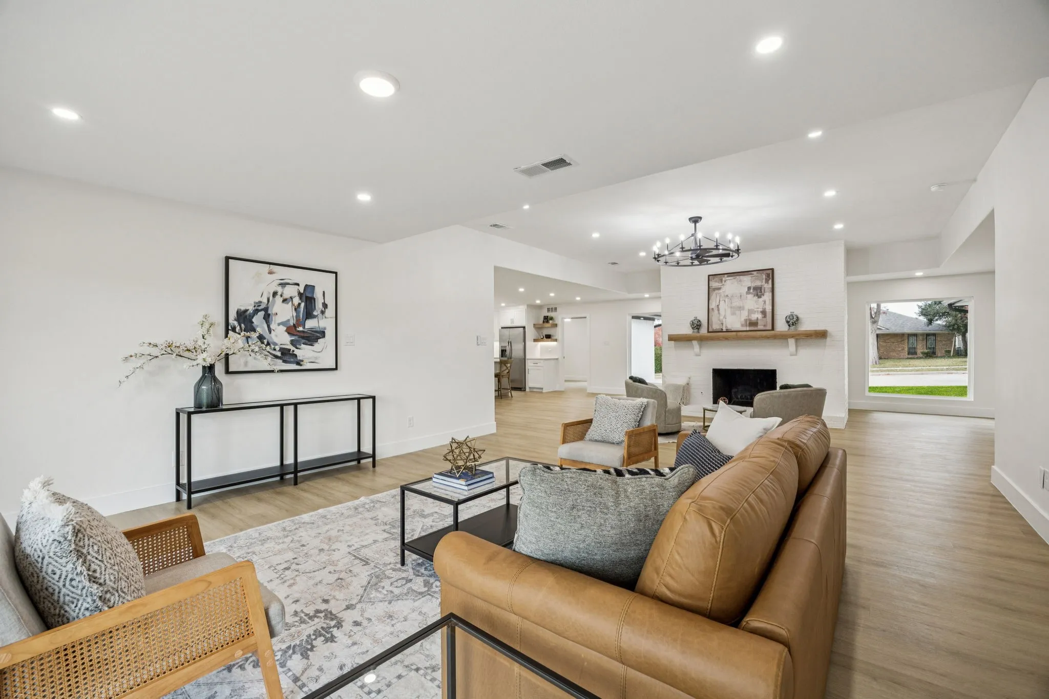 Spacious open living room with tons of natural light.
