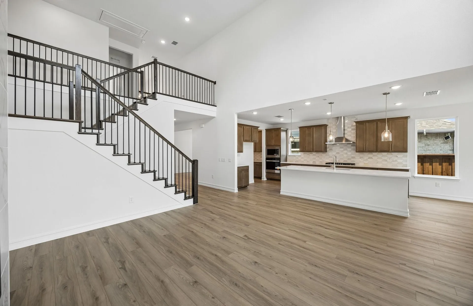 View of kitchen from gathering room