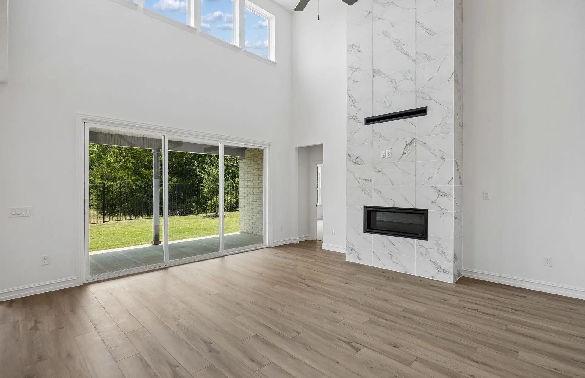 Two story ceilings in gathering room