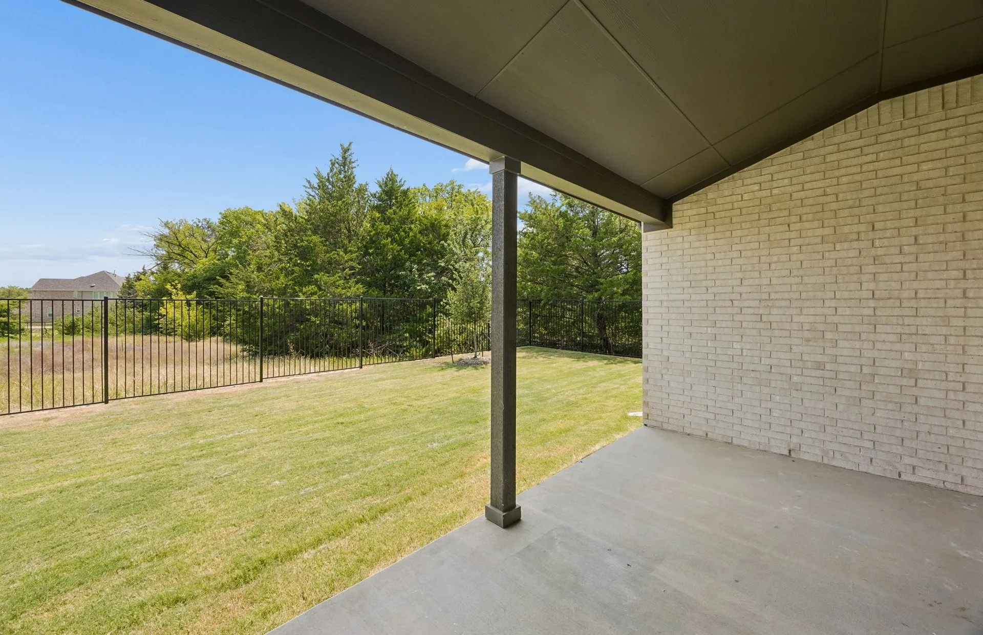 Built-in covered back patio