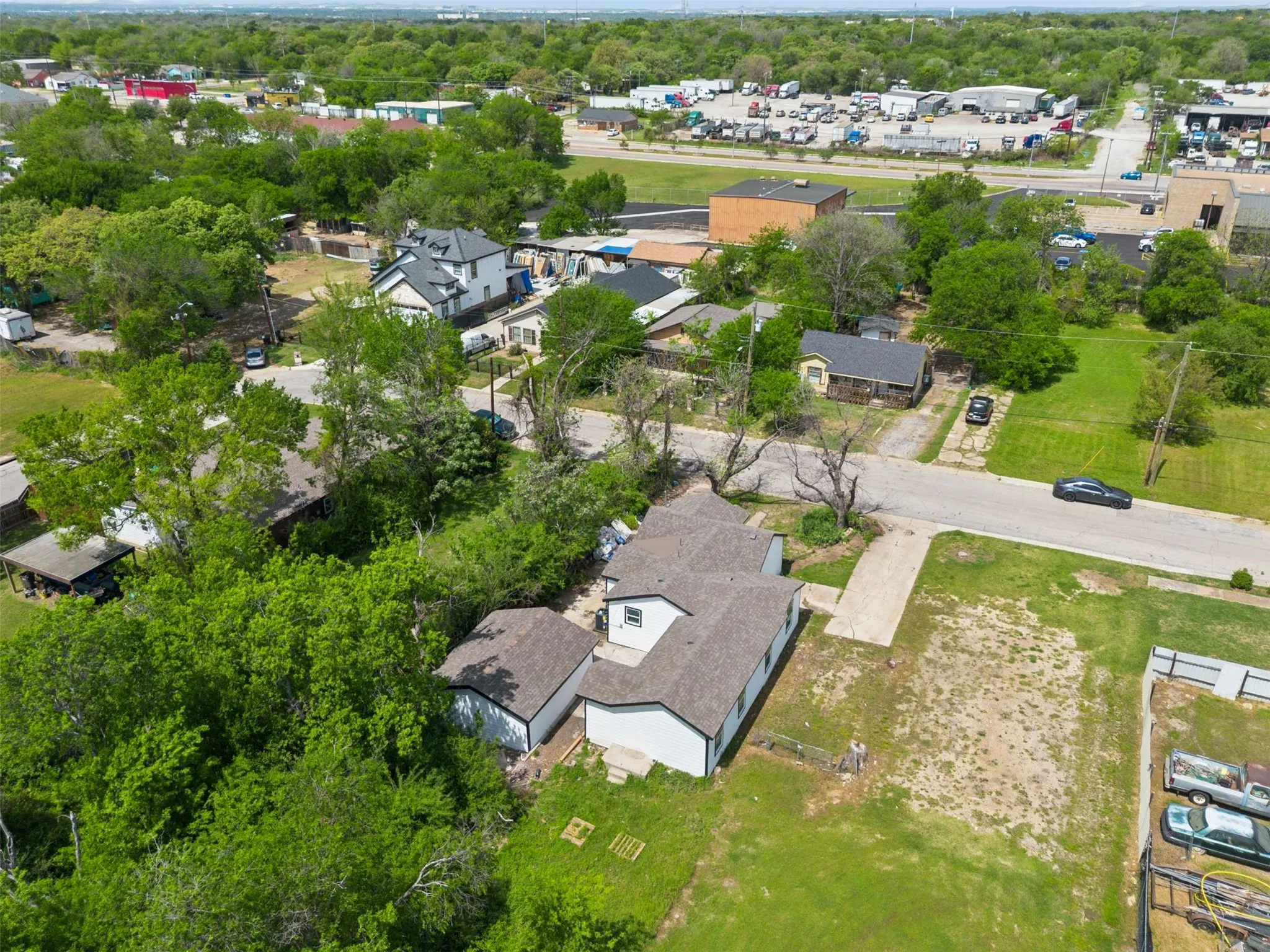 Aerial view of residential area