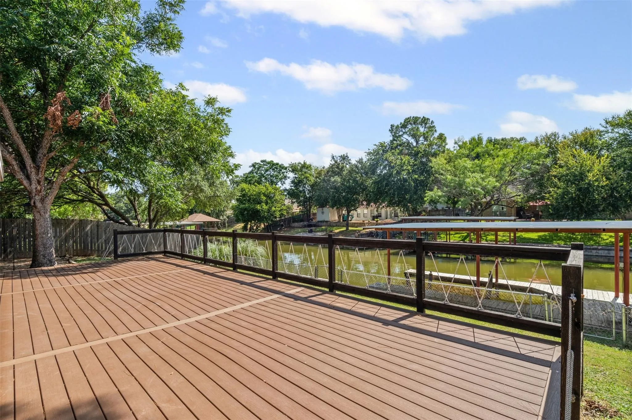 Deck with a water view