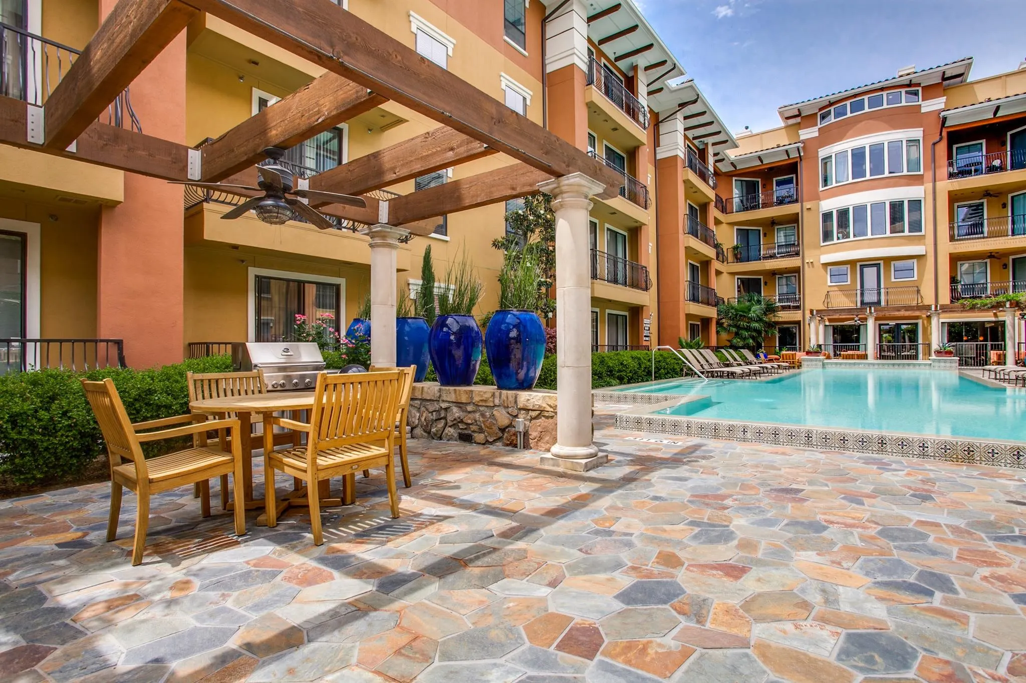 A beautiful infinity pool with great views form this unit,
