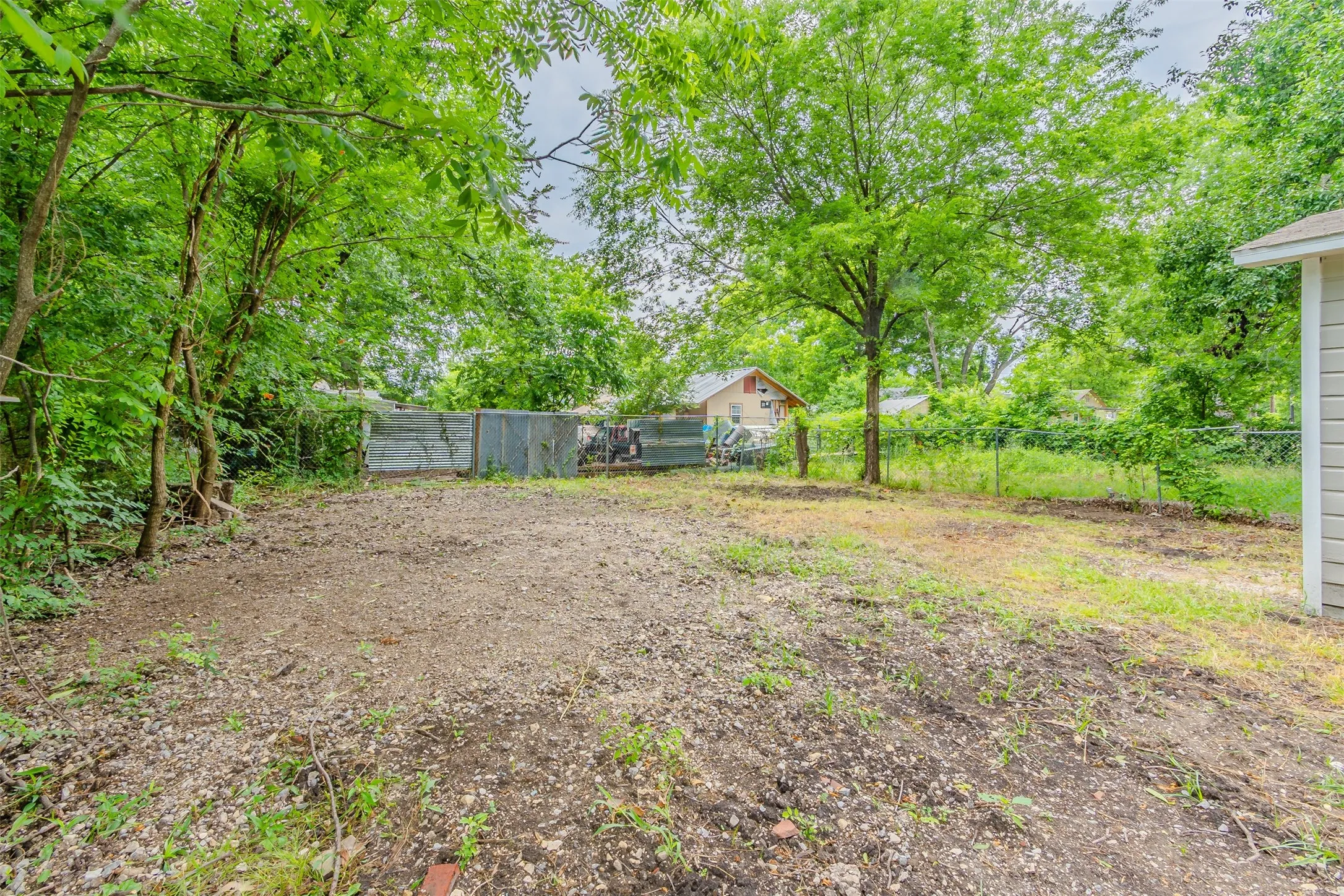 View of fenced yard