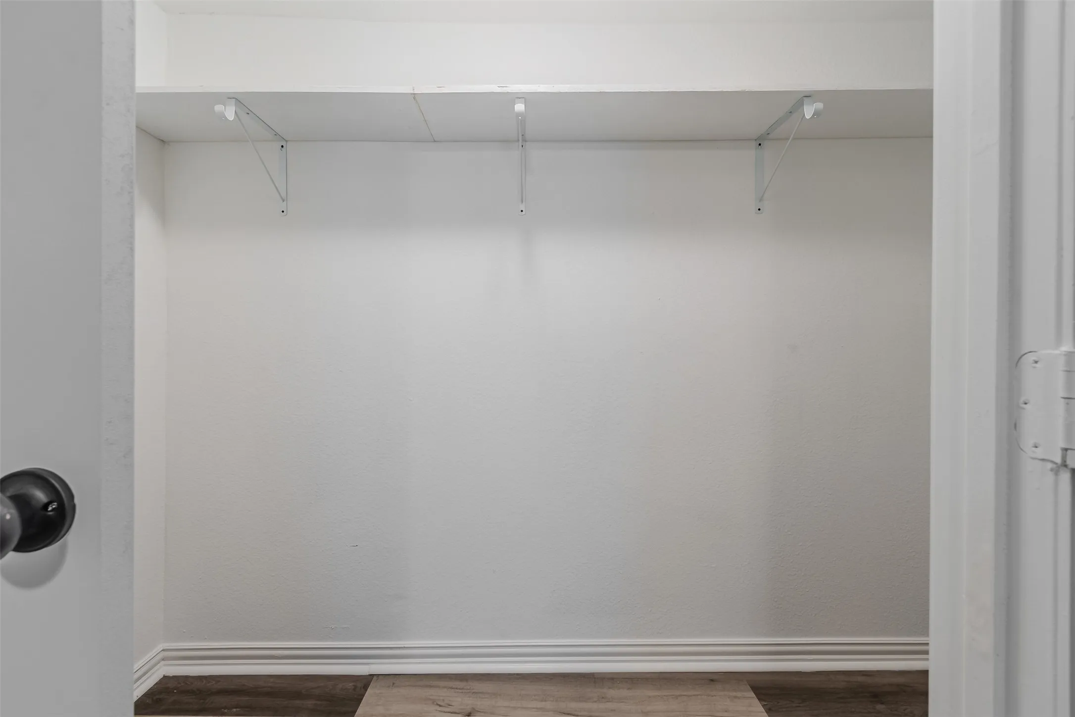 Walk in closet featuring wood finished floors