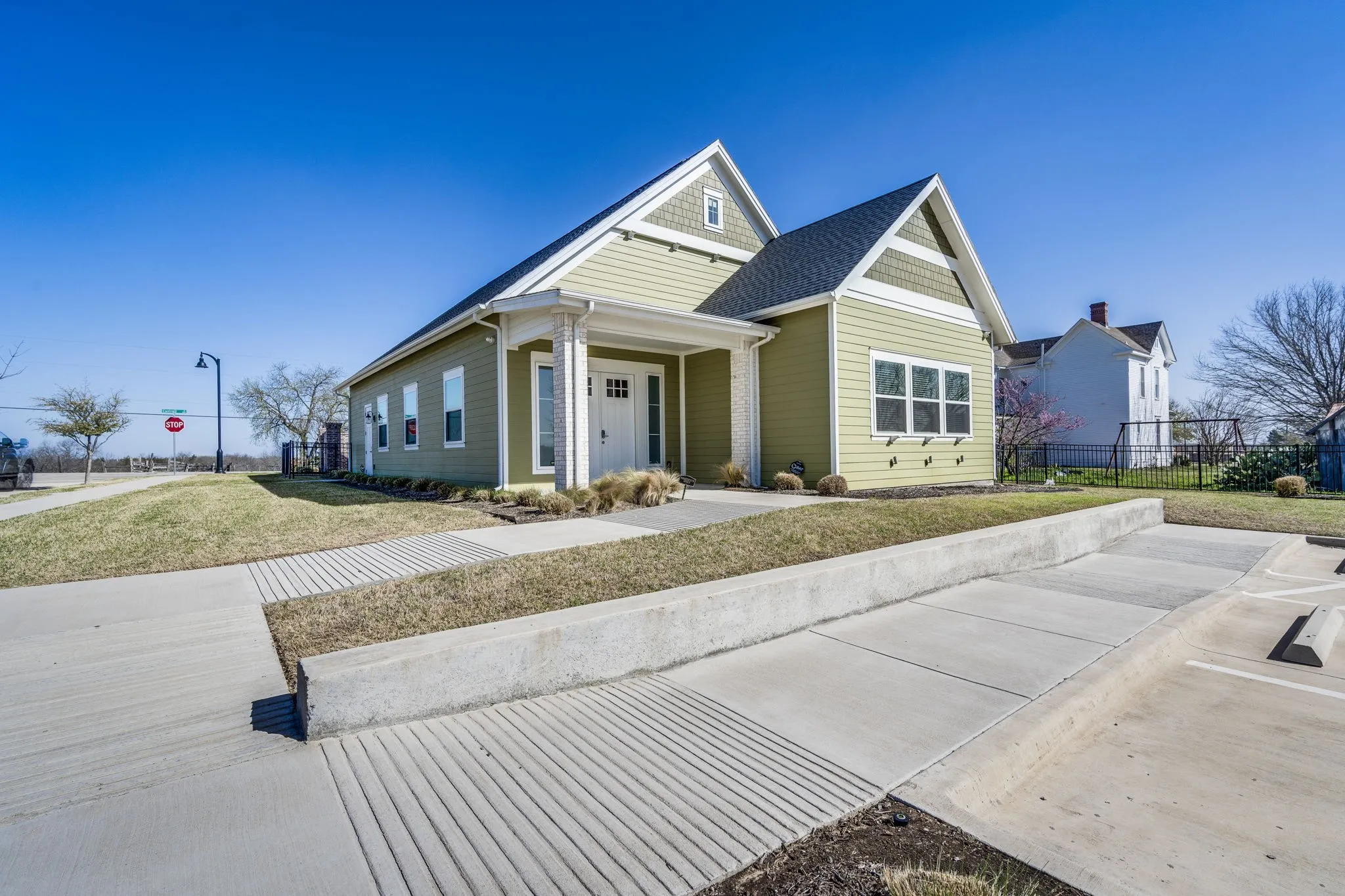 View of front of home featuring covered porch