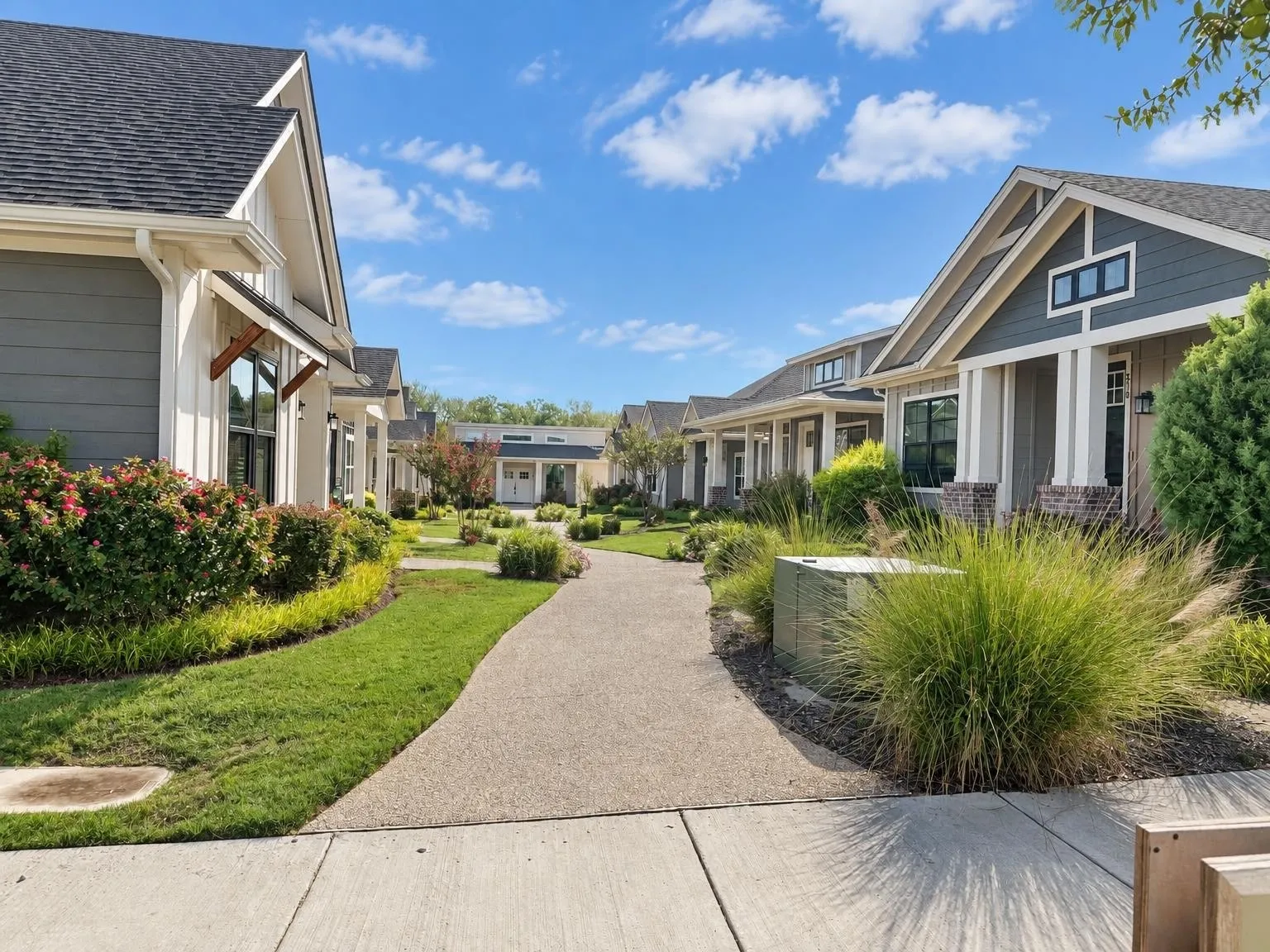 Craftsman-style architecture featuring gabled roofs and board-and-batten siding