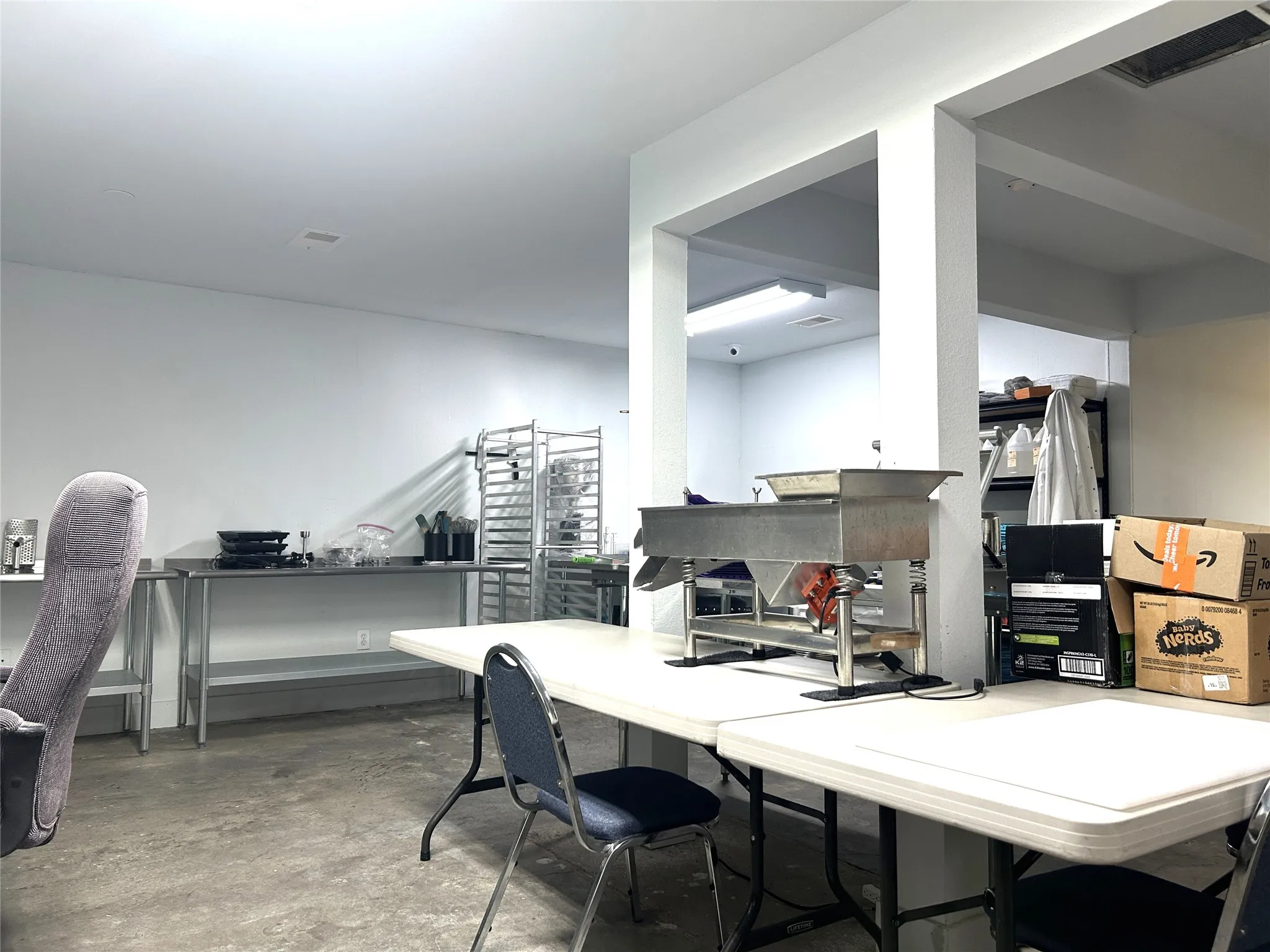 work area with counter