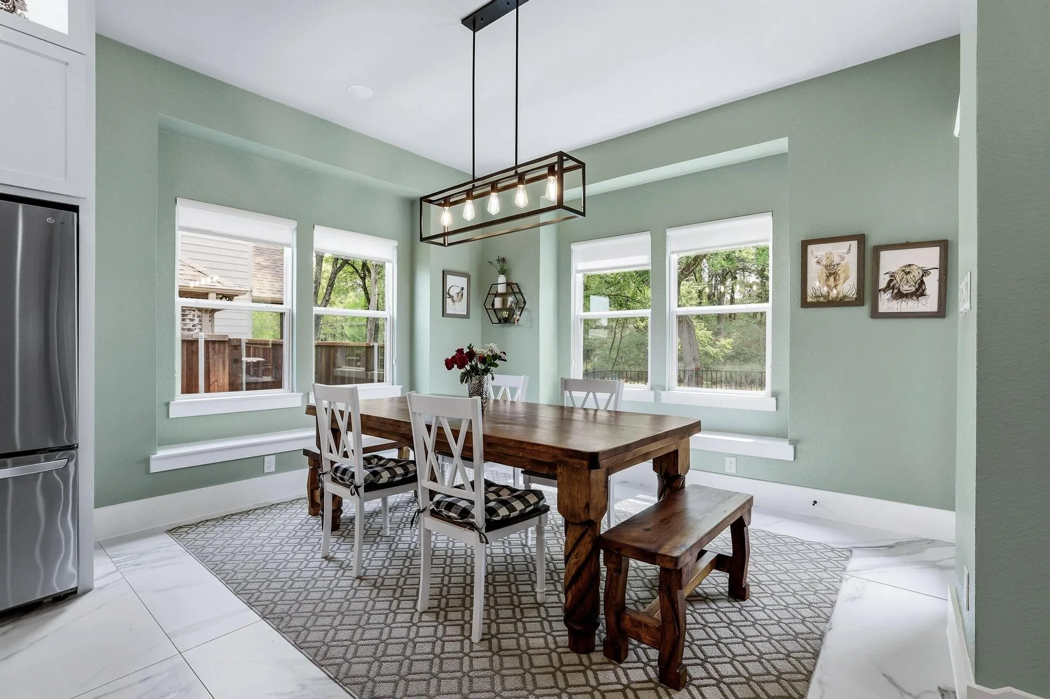 Dining room with healthy amount of natural light