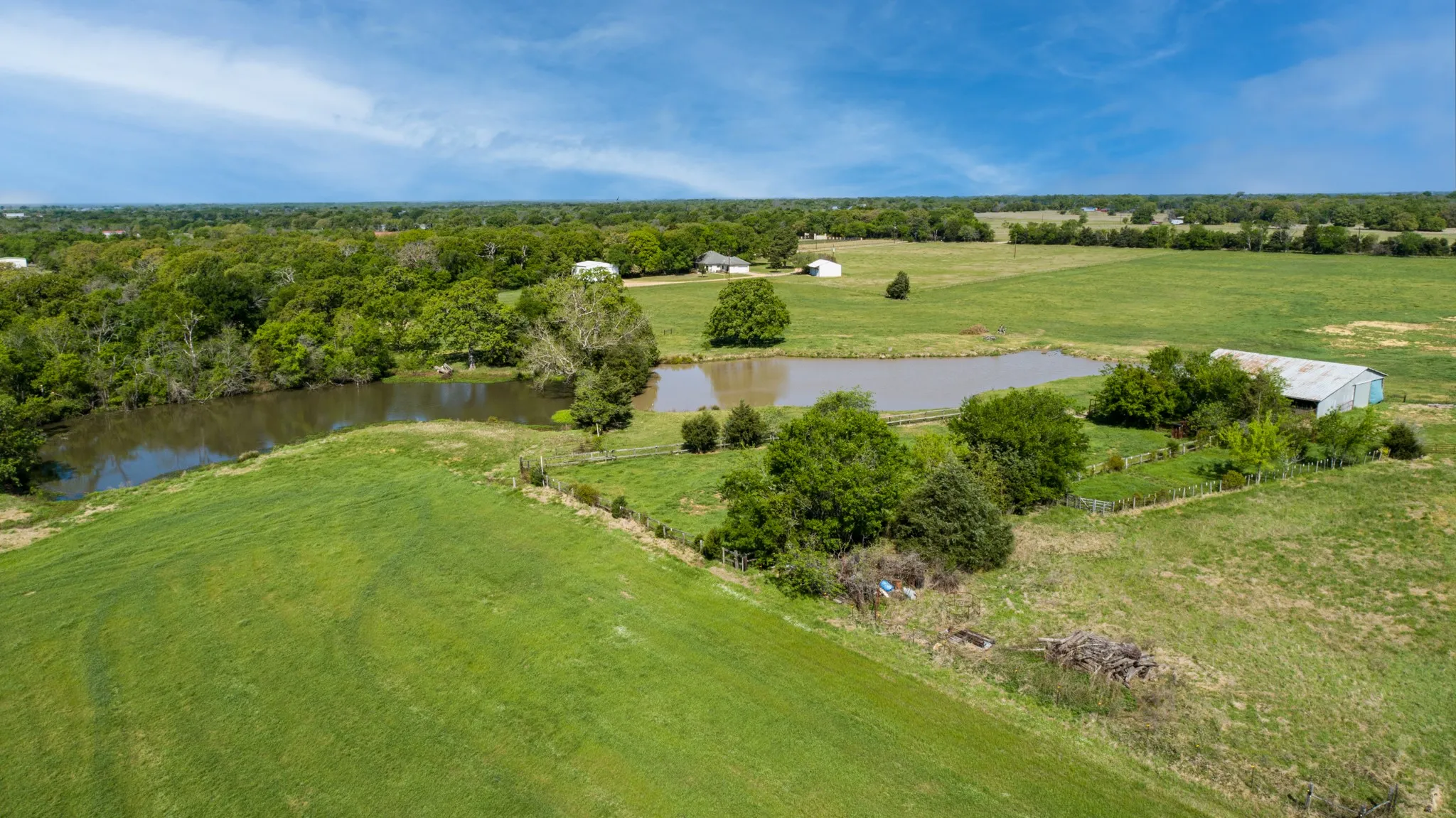 Bird's eye view of a large body of water