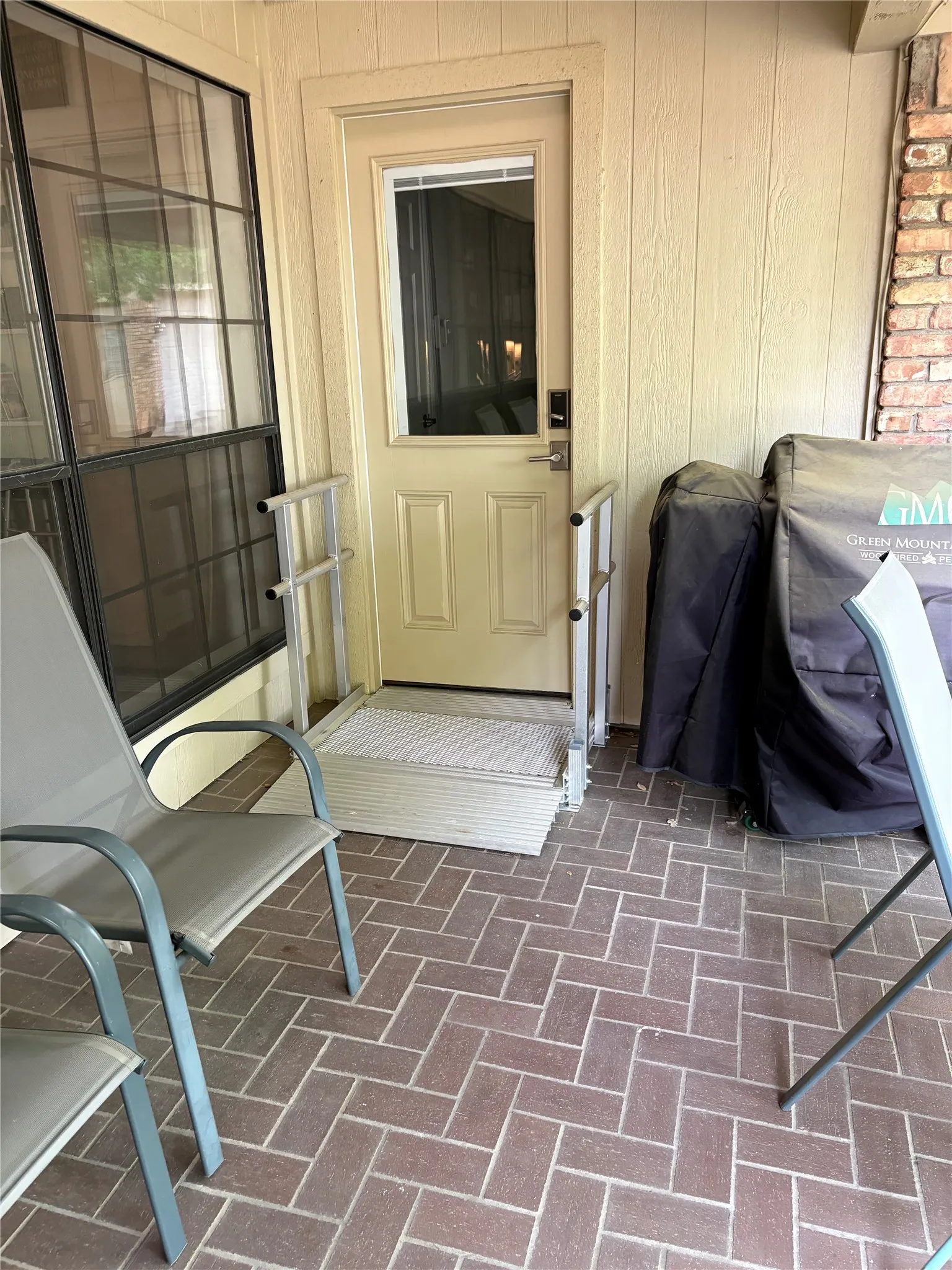Ramp for entry into bedroom from back porch.