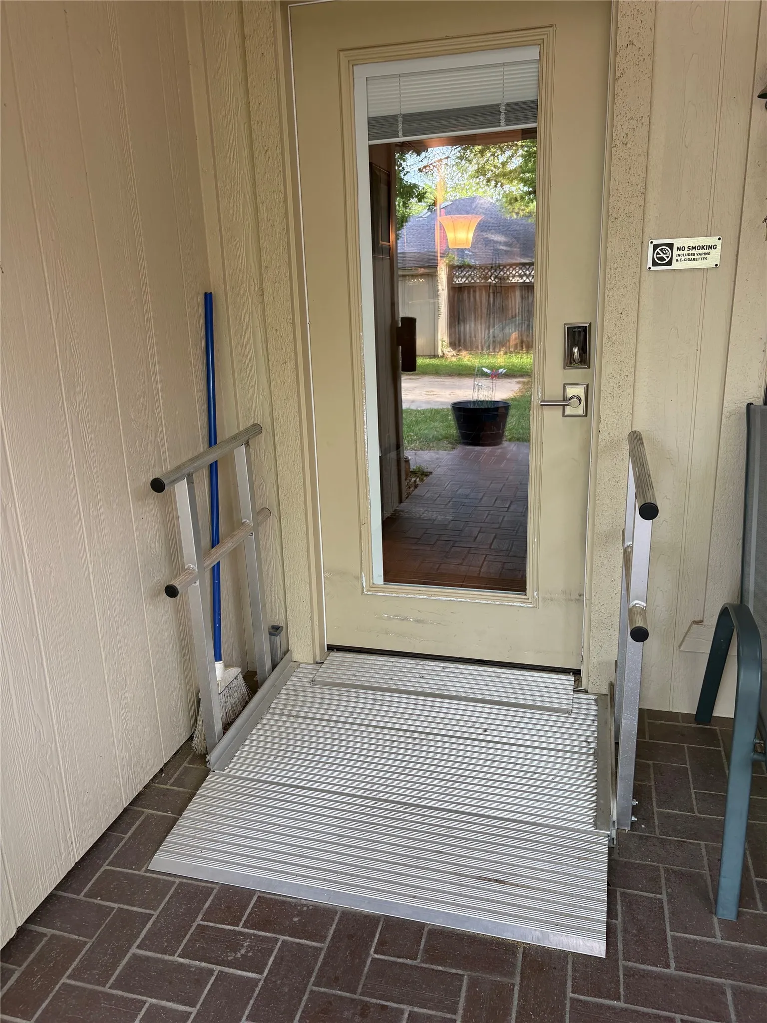 Ramp for entry into the home from back porch