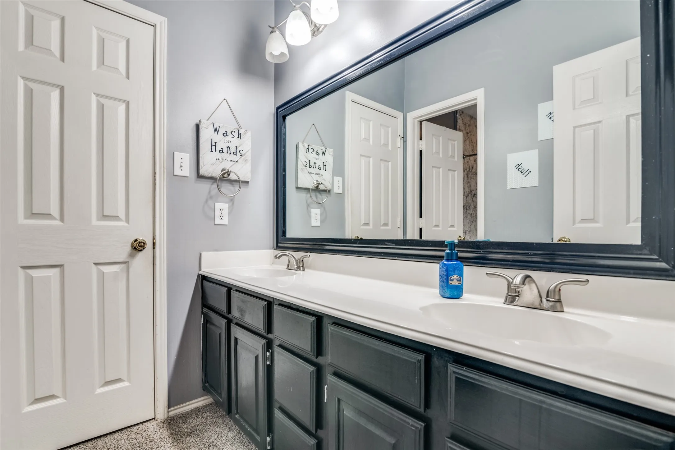 Bathroom connected to bedroom and hall