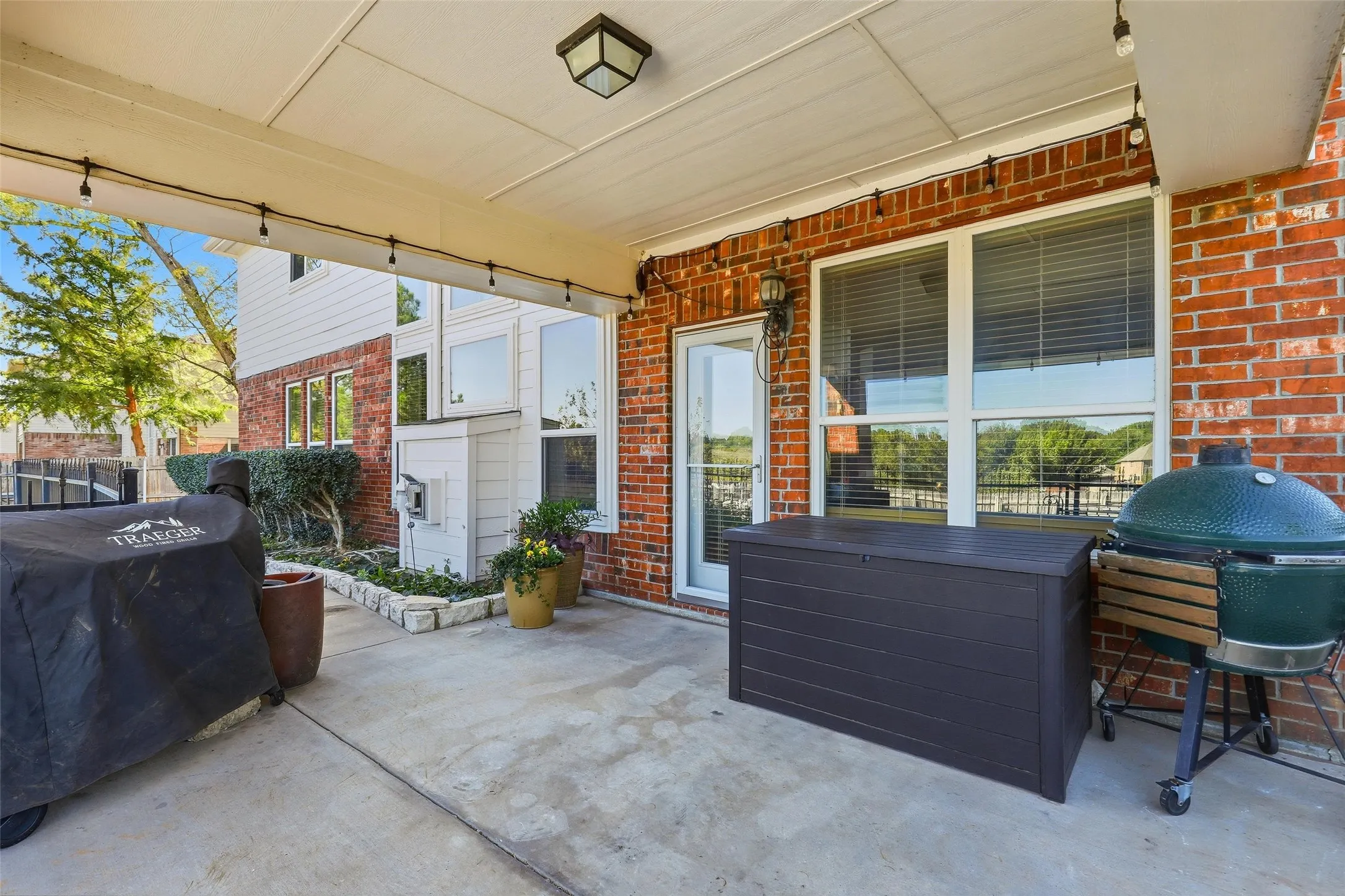 View of patio with grilling area