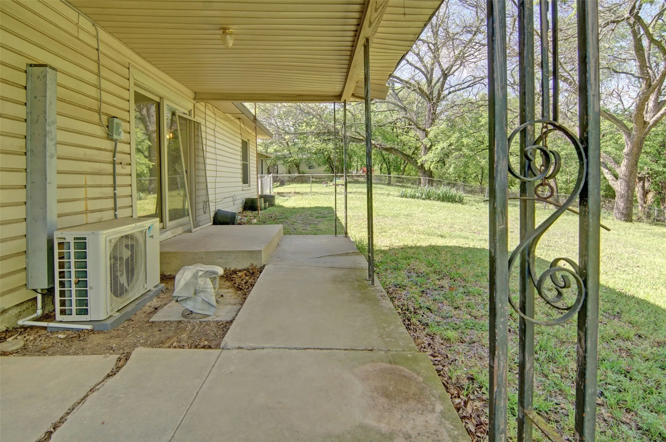 Covered back patio.