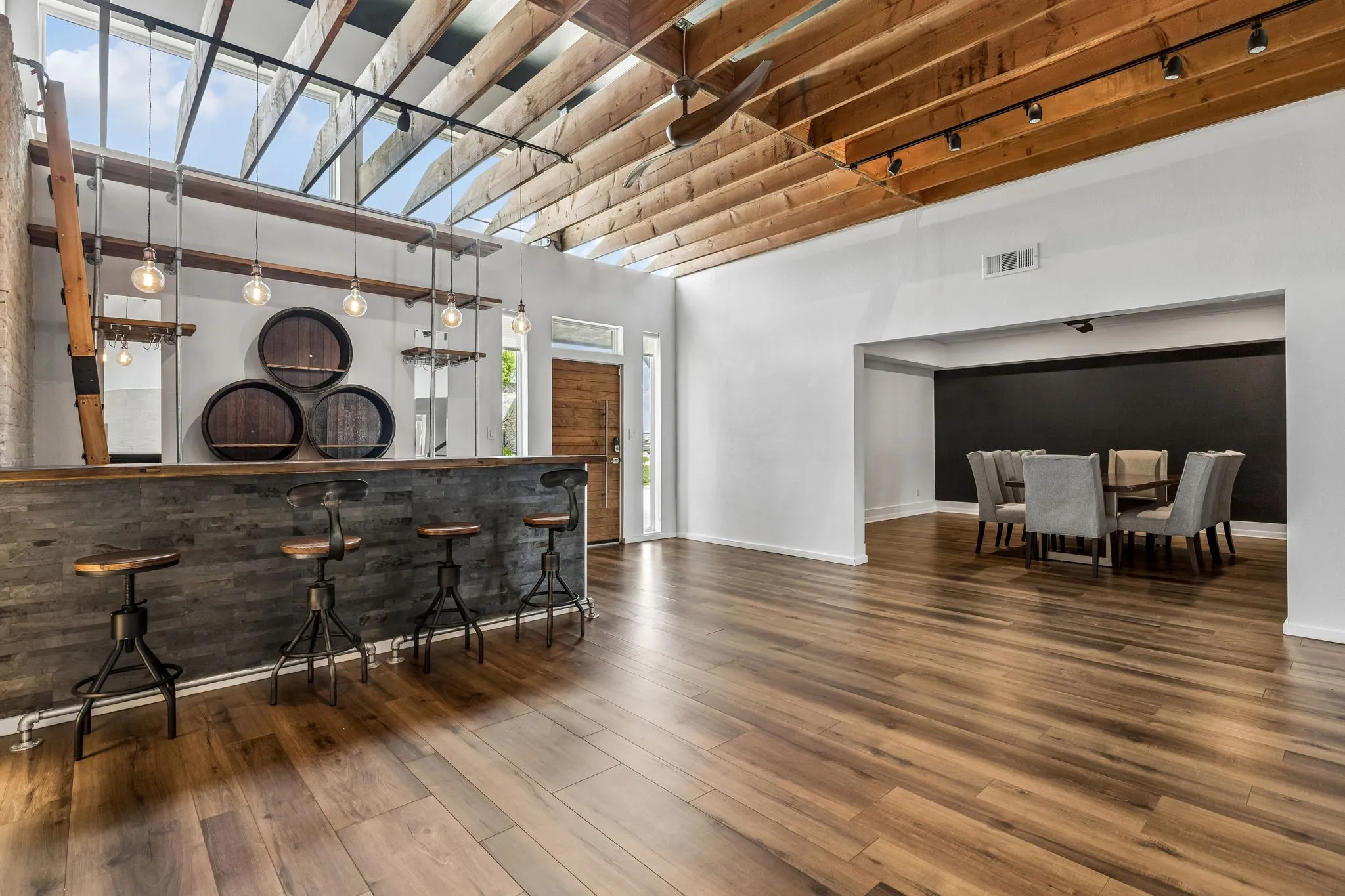View of the dining room from the living room.