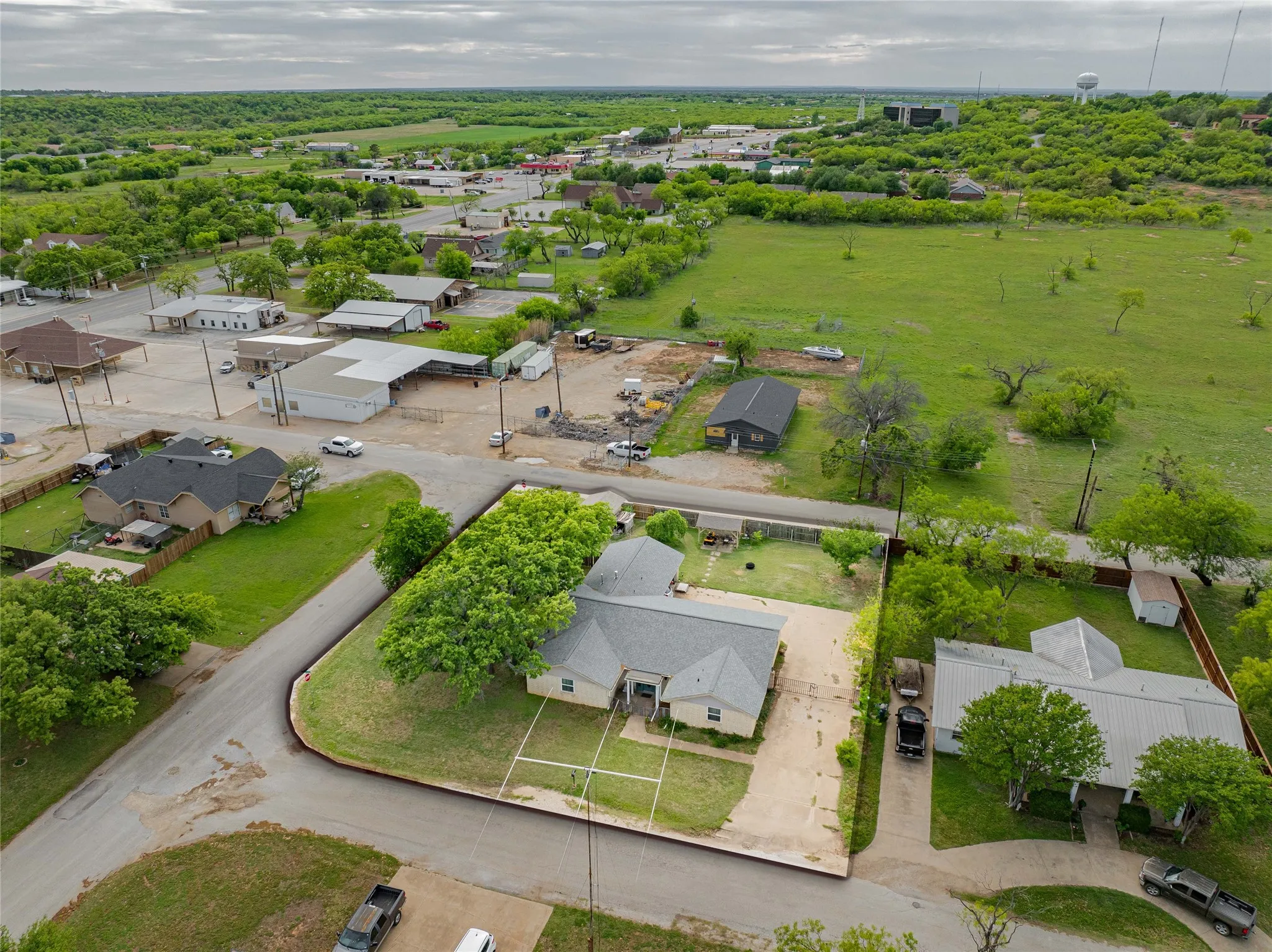 Aerial view of residential area