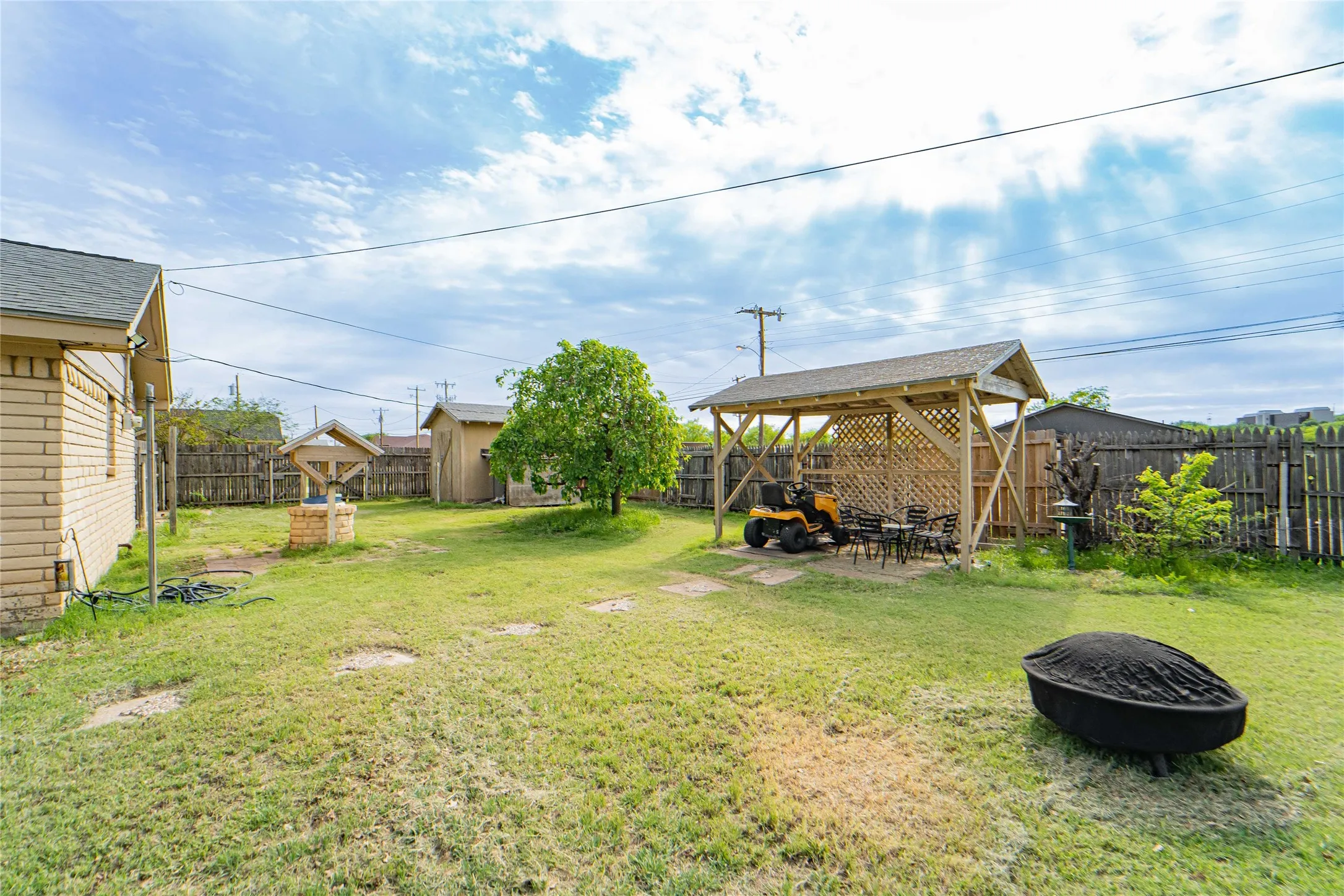 Fenced backyard
