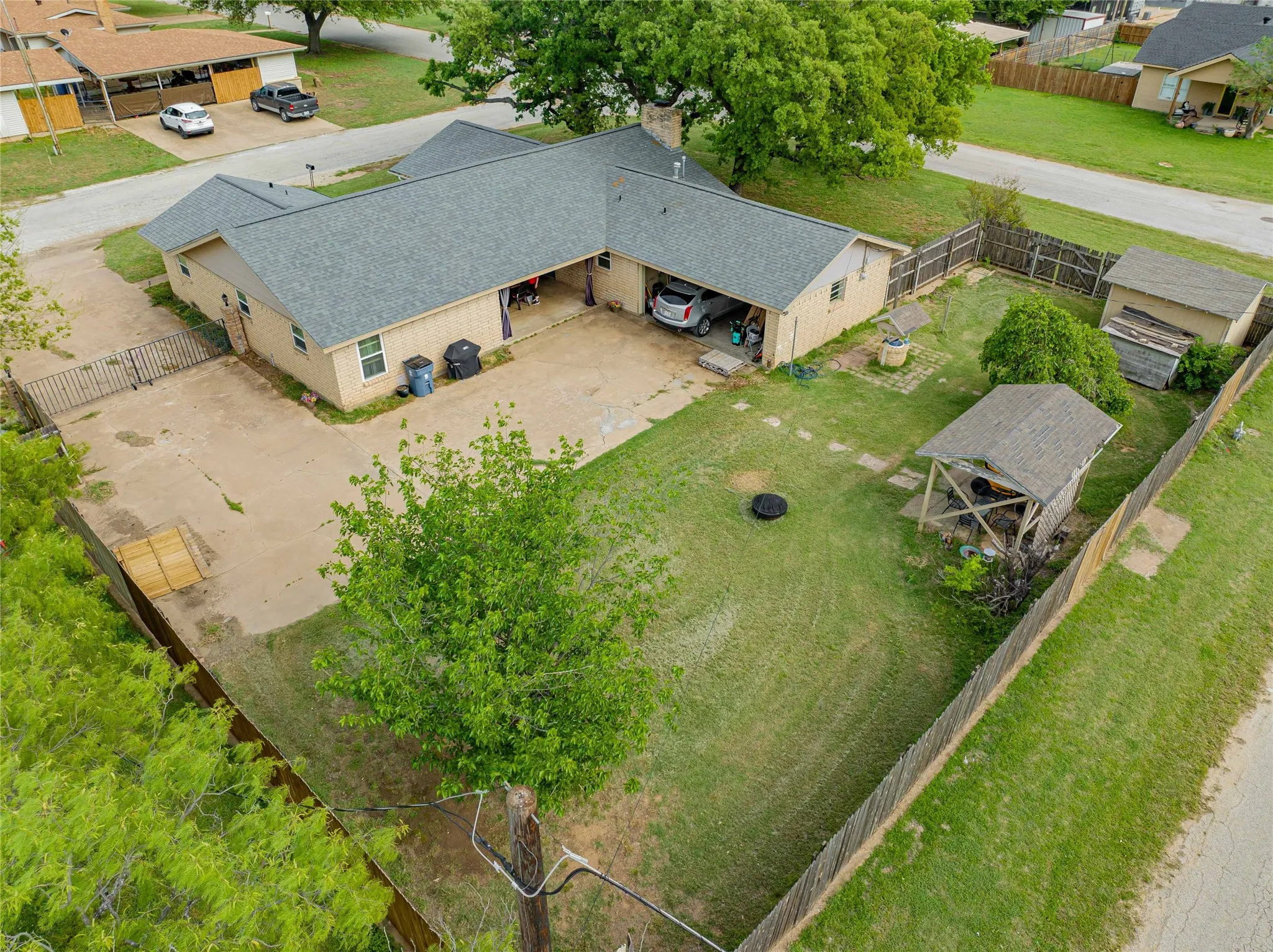 View from above of property