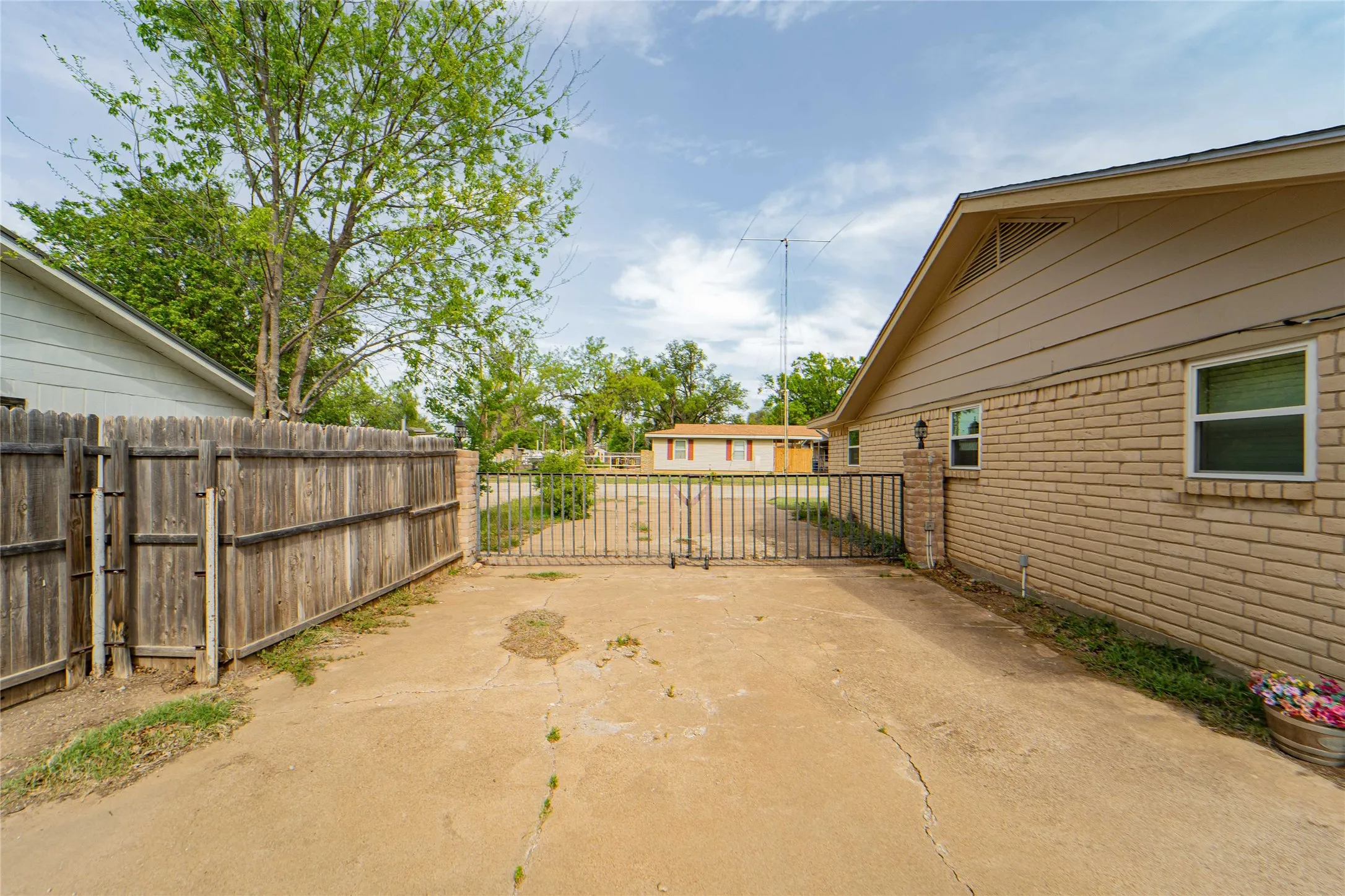 Driveway with double entry gates