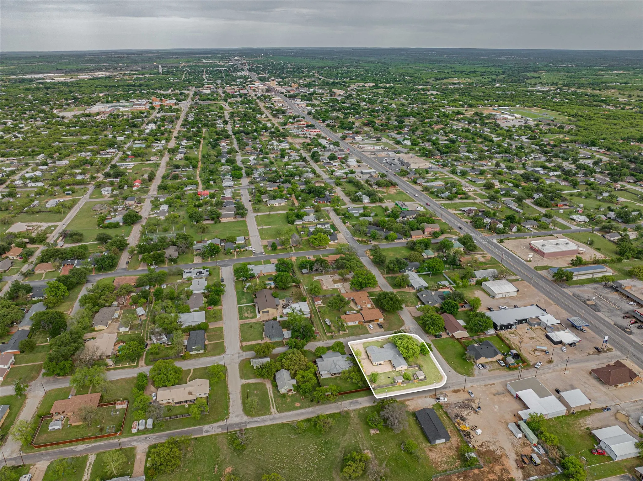Aerial overview of property's location