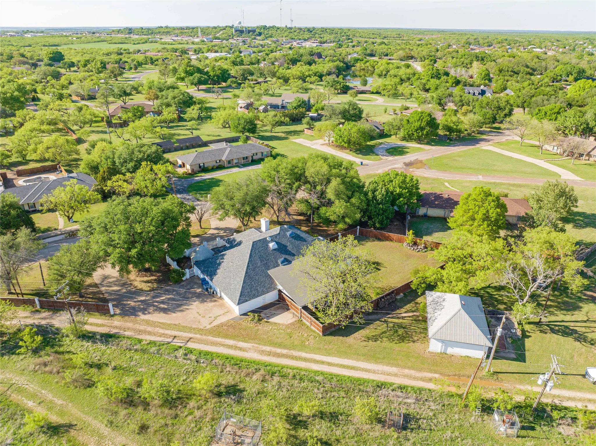 Aerial view of residential area