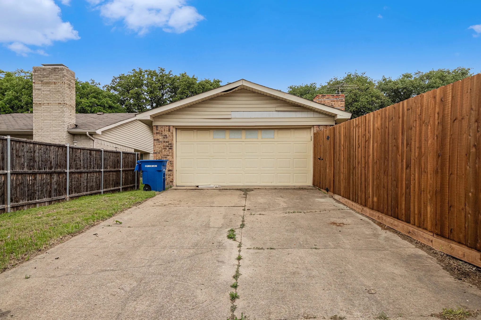 View of garage