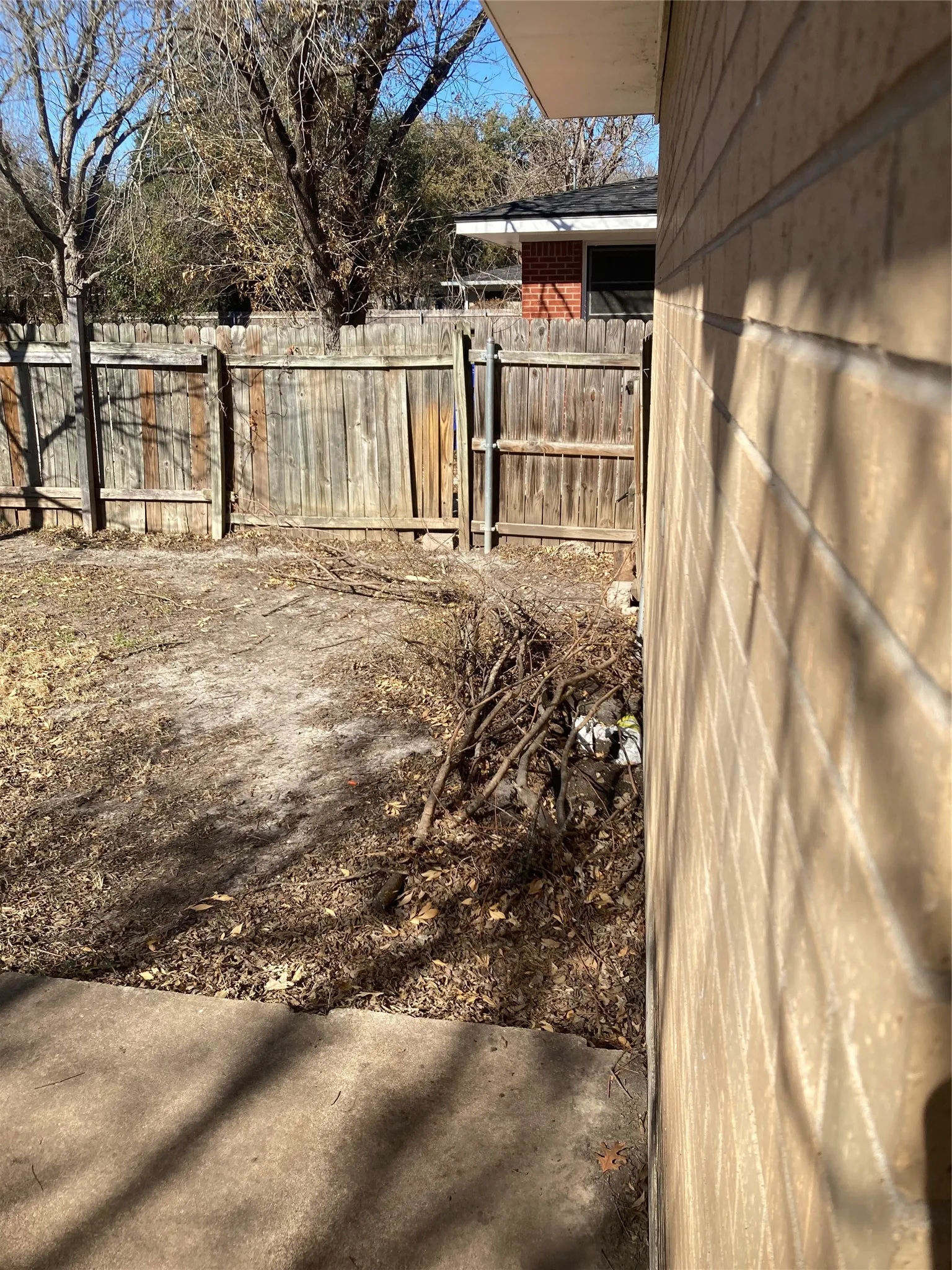 View of fenced yard