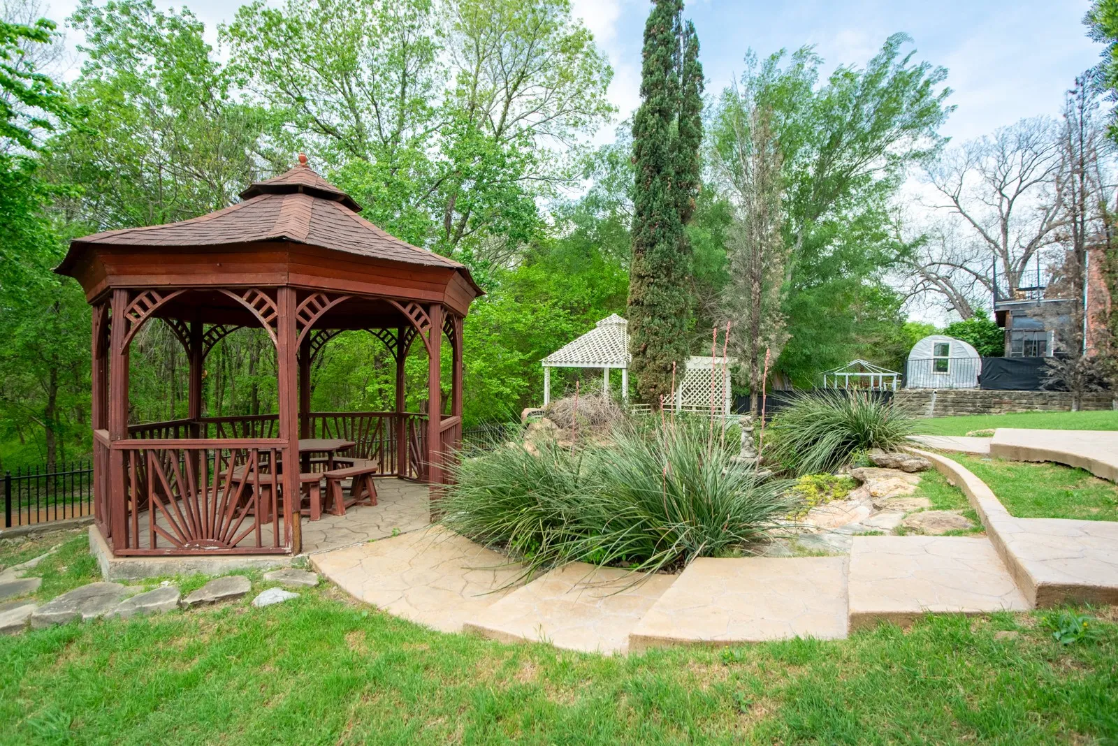 View of yard with a gazebo and a patio area