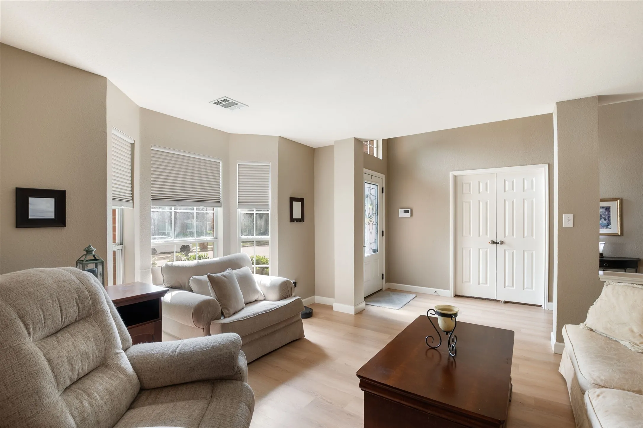 Looking onto the foyer and private home office